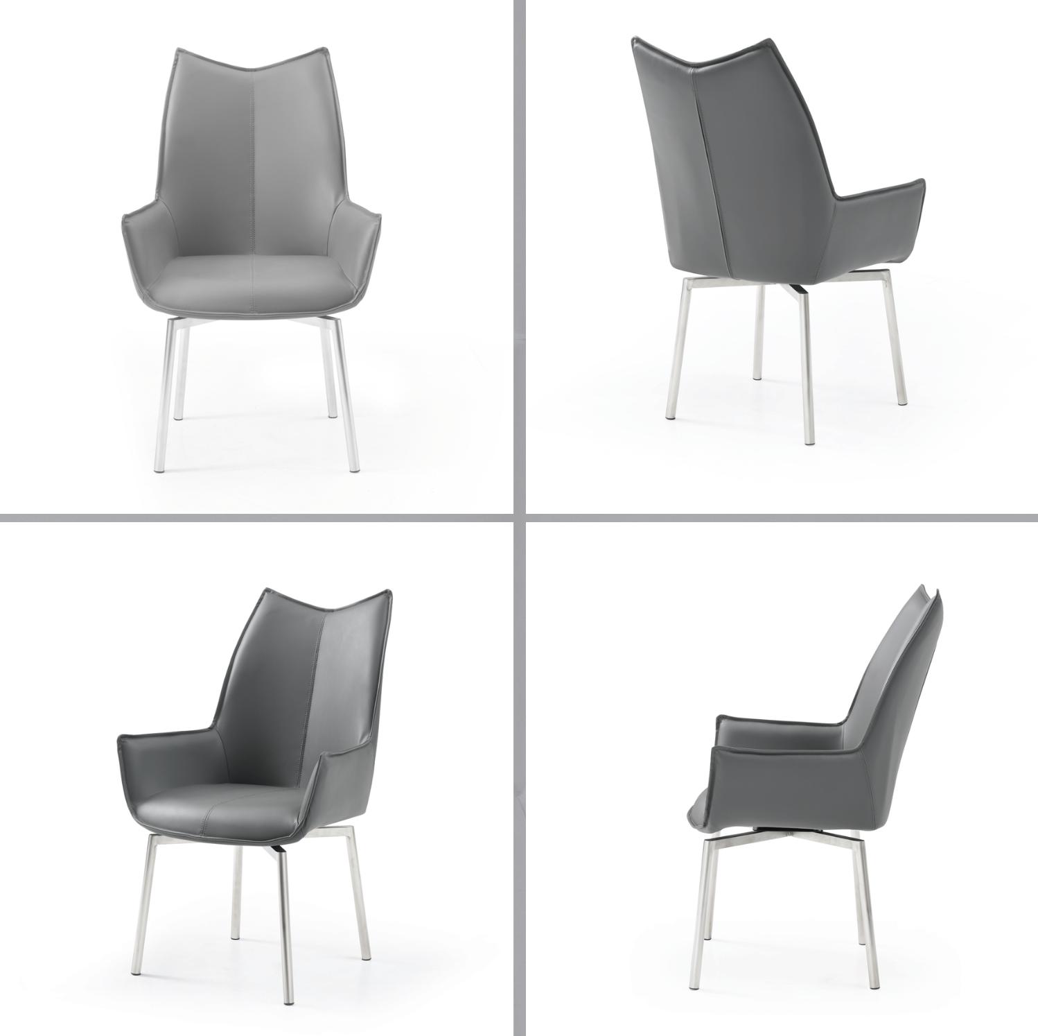 

    
Luke Dark Grey Eco Leather Swivel Dining Chairs Set 4 Pc Made in Italy Modern
