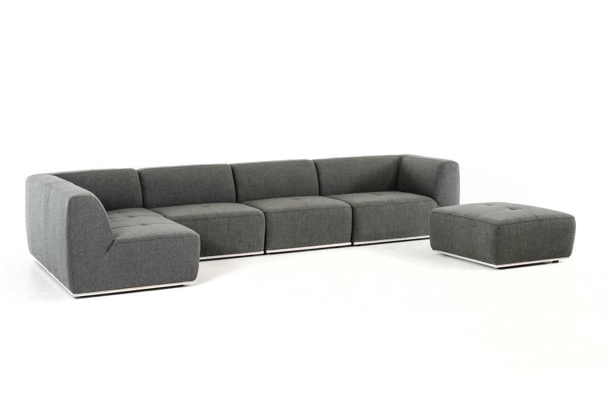 Modern Sectional Sofa Set Hawthorn VGKK-2388-LAF-D-240 in Dark Gray Fabric