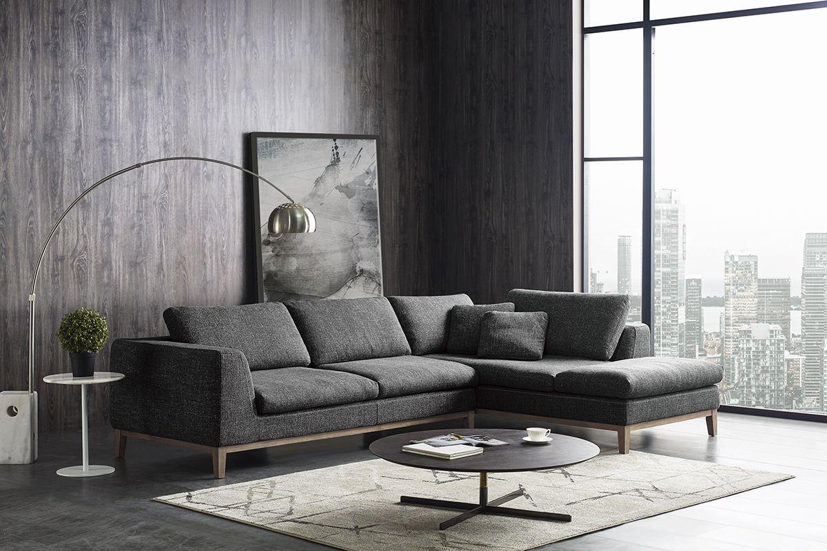 Contemporary, Modern Sectional Sofa VGMB-C005-GRY VGMB-C005-GRY in Dark Grey Fabric