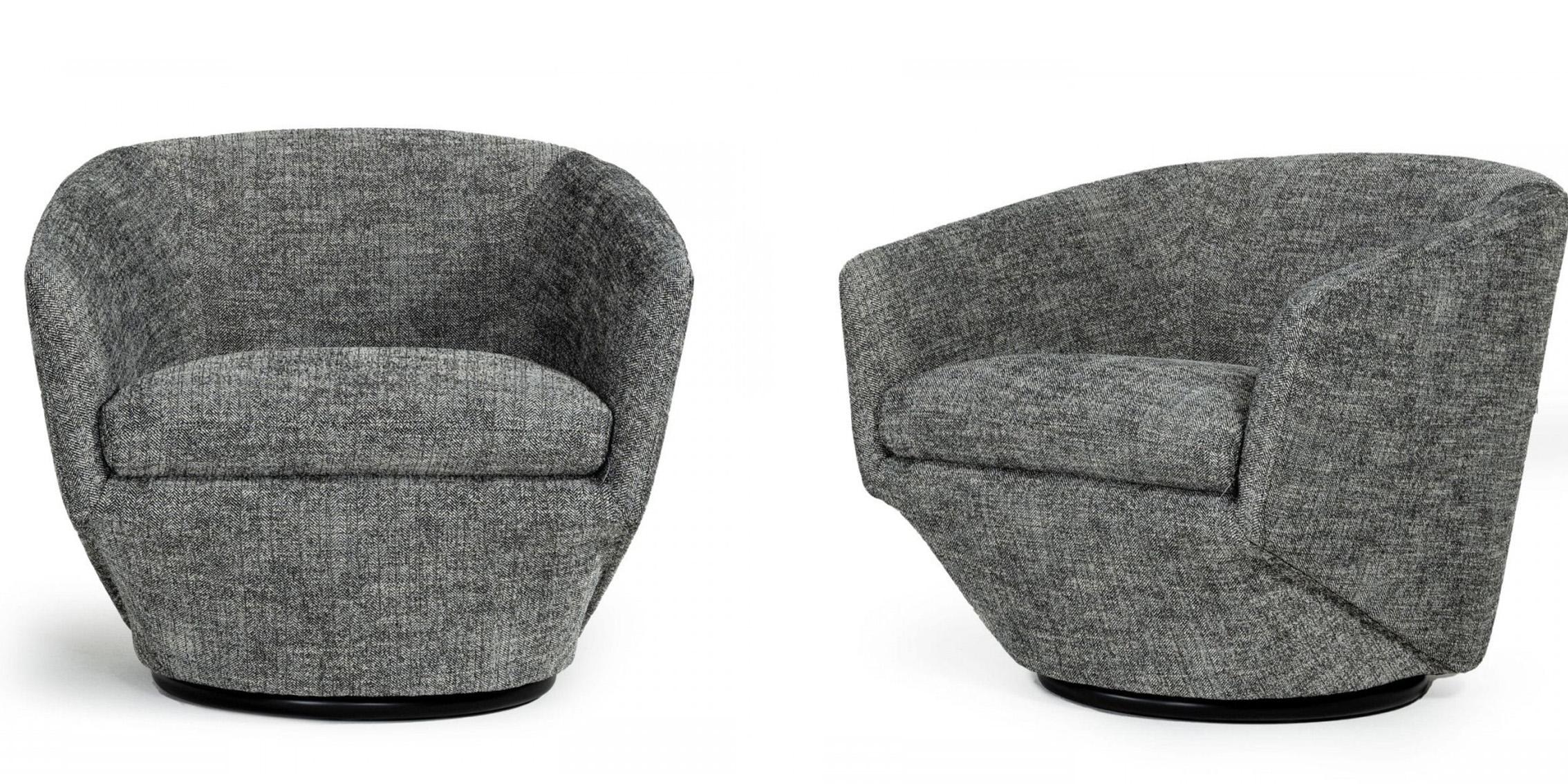 

    
Dark Grey Fabric Swivel Accent Chair Set 2P Divani Casa Tyson VIG Contemporary
