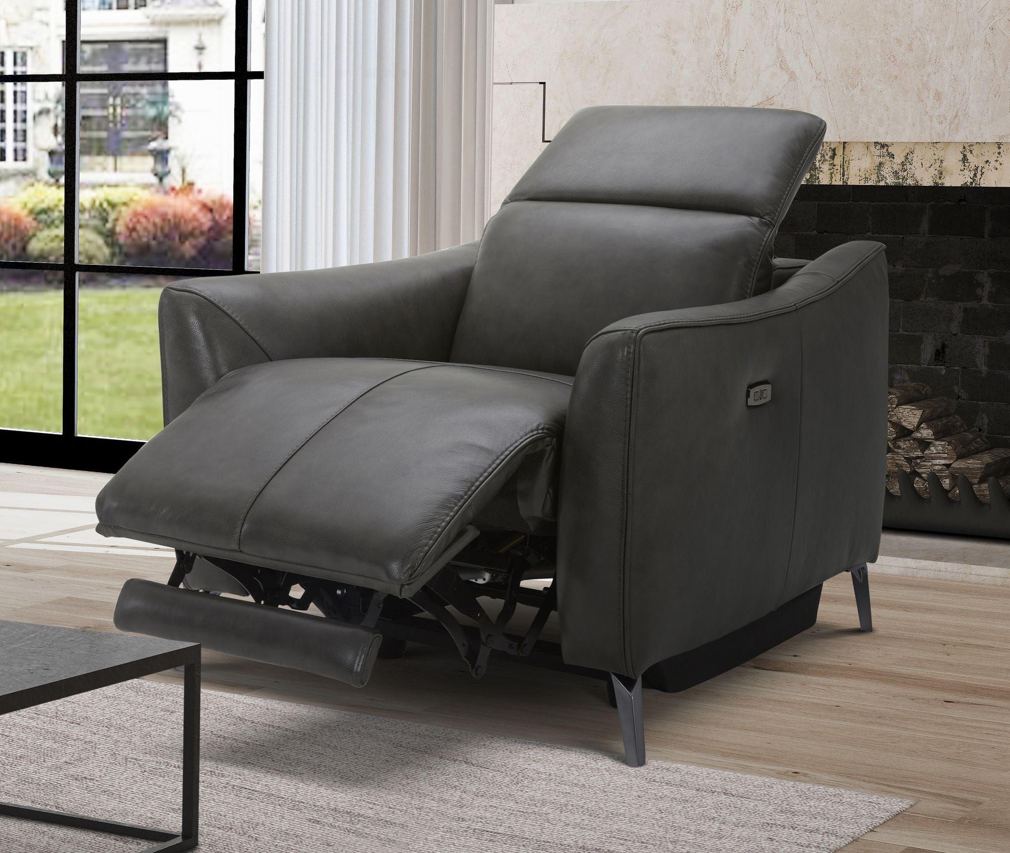 

    
Dark Grey Genuine Leather Electric Recliner Chair Divani Casa Prairie VIG Modern
