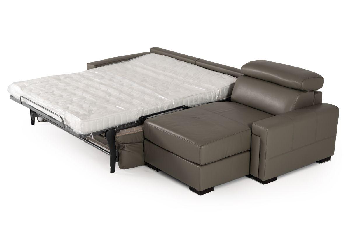 

    
Dark Grey Leather Reversible Sectional Sofa Bed w/Storage Estro Salotti Sacha
