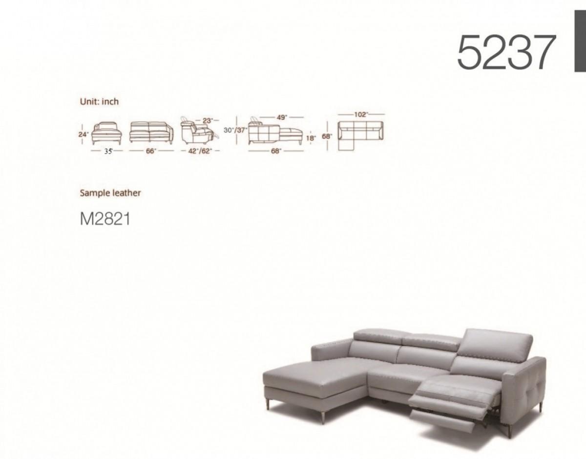 

    
Dark Grey Leather Sectional Sofa w/ Electric Recliner VIG Divani Casa Booth

