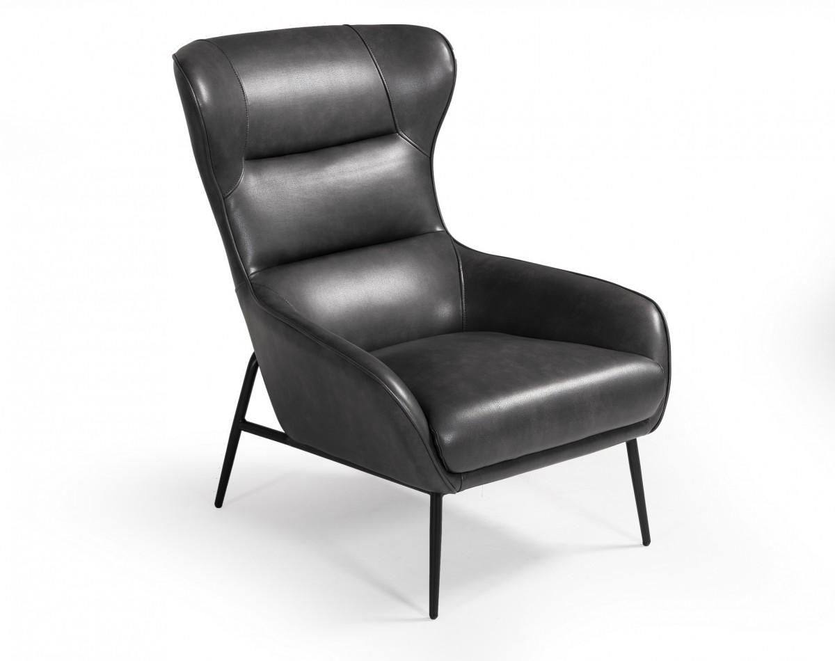 

    
Dark Grey Leatherette Lounge Chair VIG Divani Casa Susan Modern Contemporary
