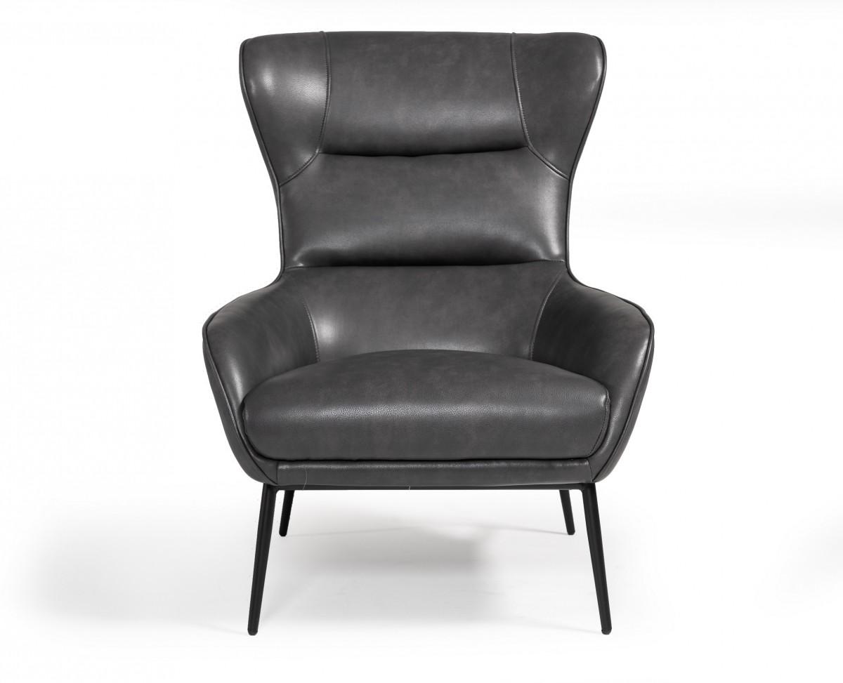 

    
Dark Grey Leatherette Lounge Chair VIG Divani Casa Susan Modern Contemporary
