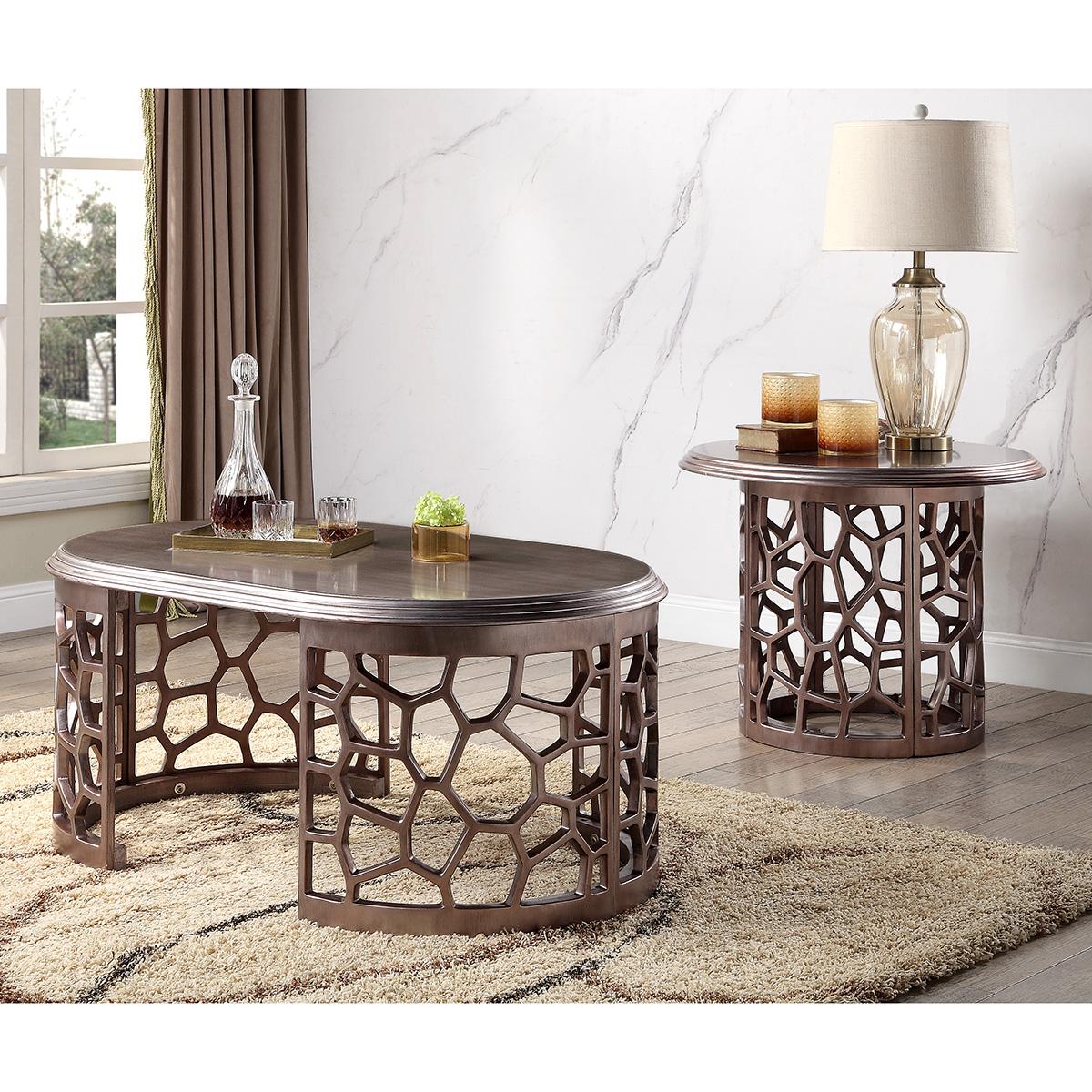 Contemporary Coffee Table Set HD-8912D - CTSET3 HD-8912D - CTSET3 in Dark Gray, Silver 