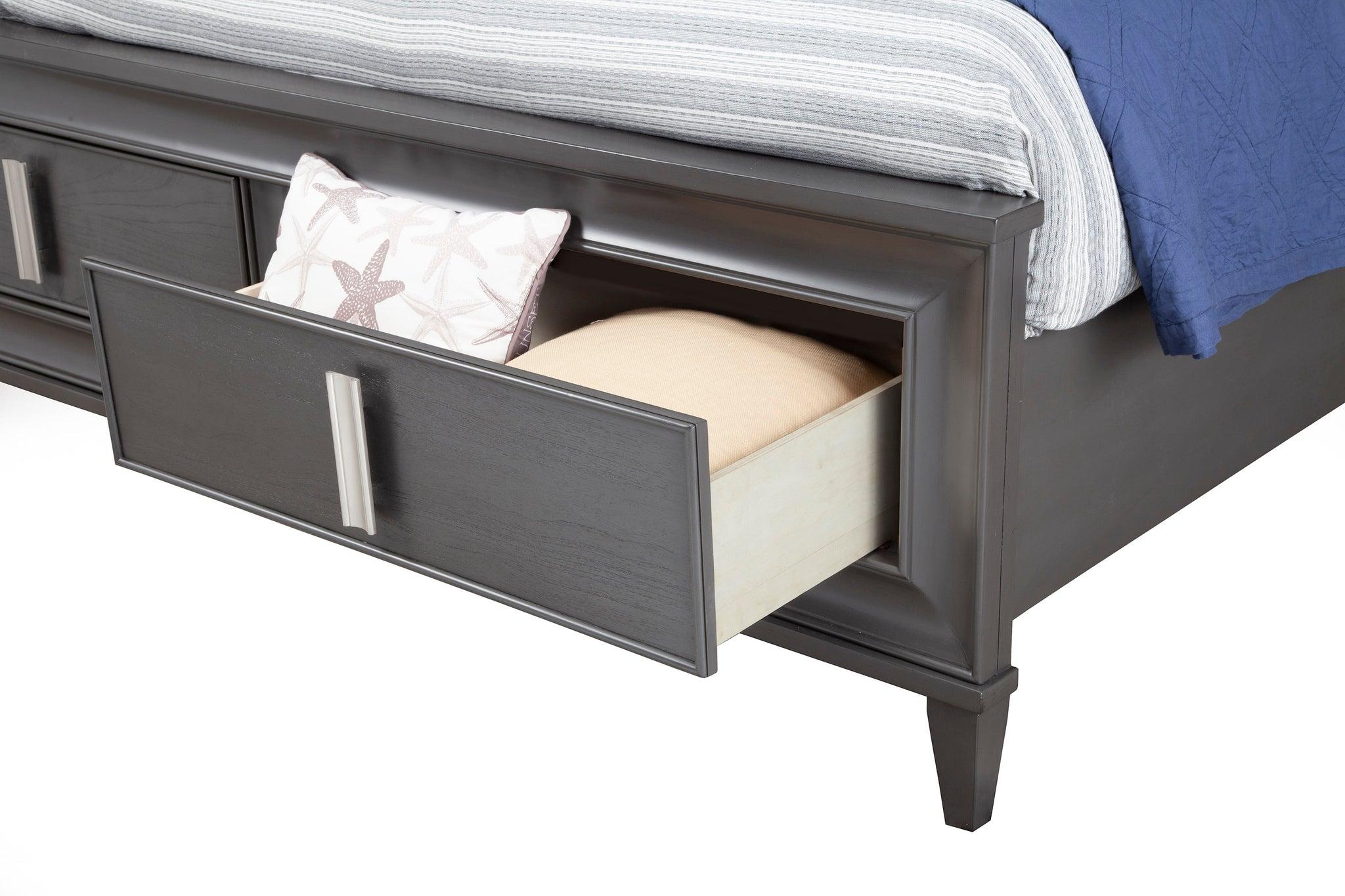 

        
Alpine Furniture LORRAINE Storage Bed Dark Gray/Cream Fabric 812702028943
