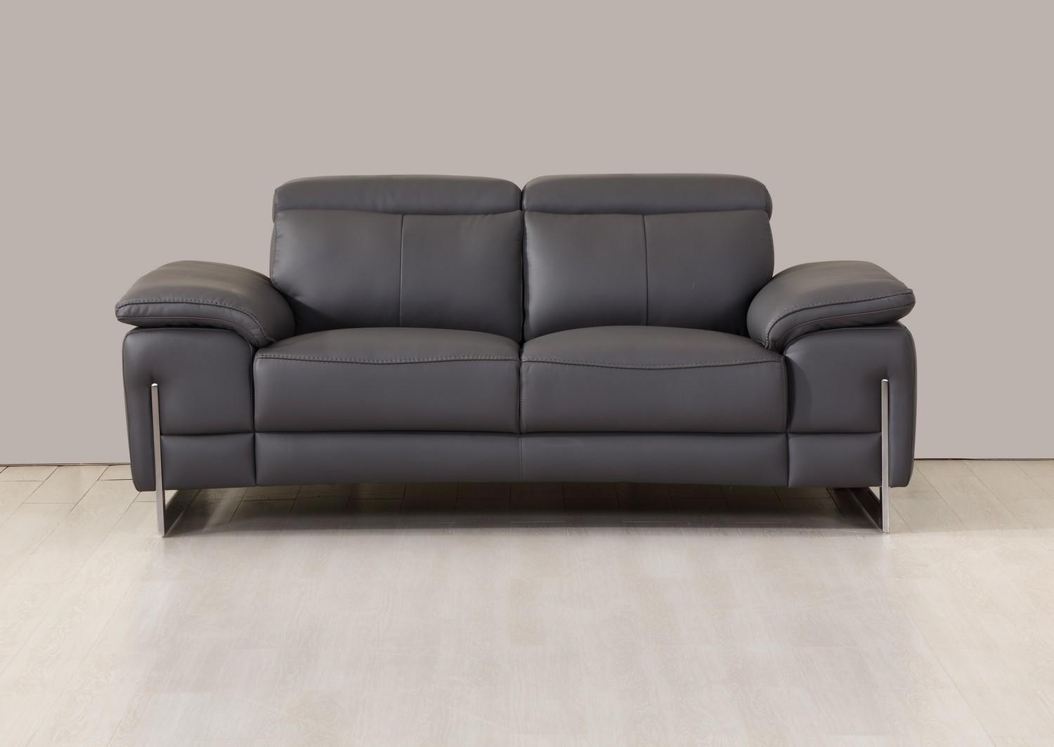 

        
Global United 636 Sofa Loveseat and Chair Set Dark Gray Italian Leather 083398862610

