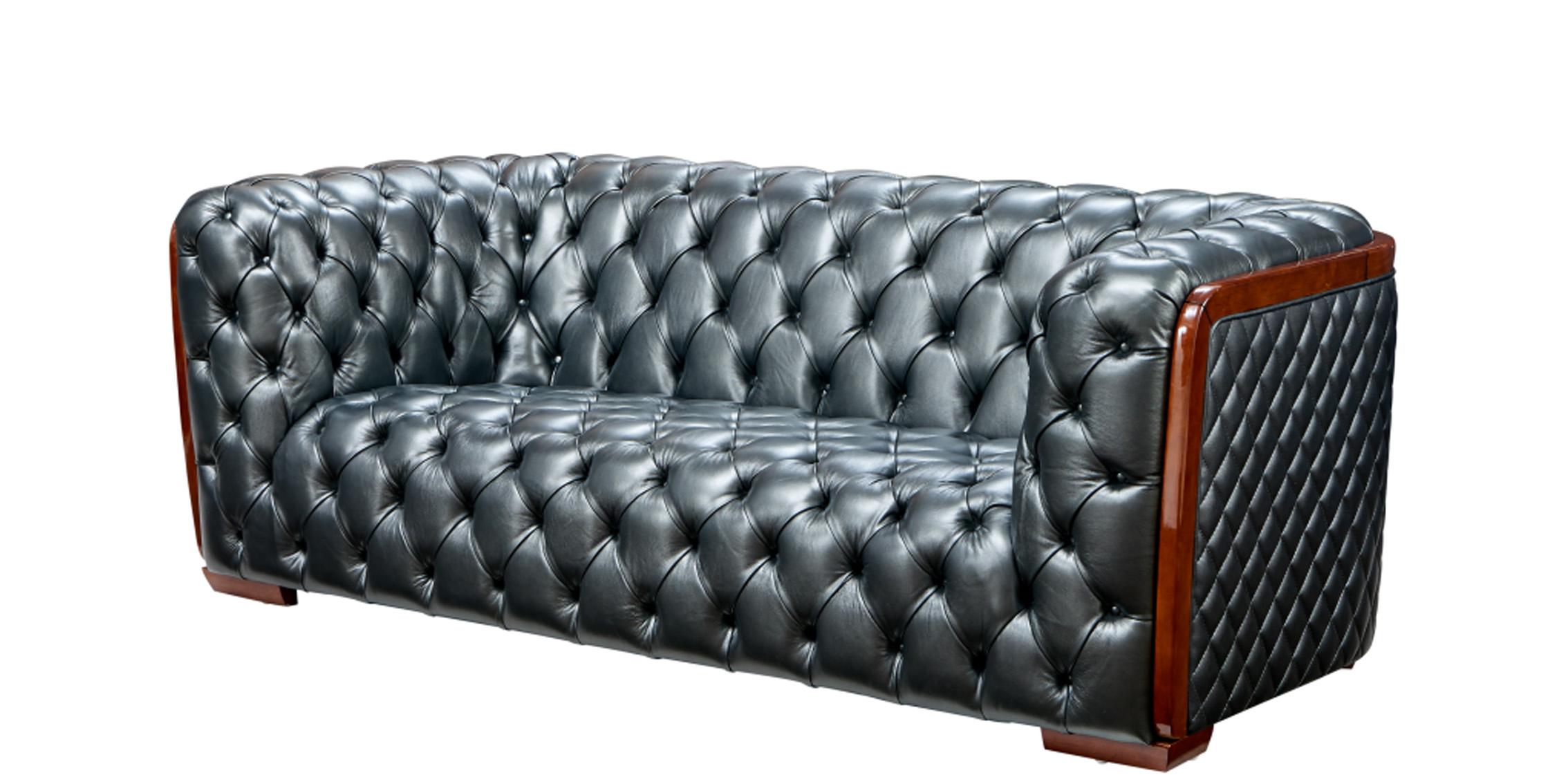 

    
Dark Grey Top-Grain Leather Tufted Sofa Contemporary ESF 415
