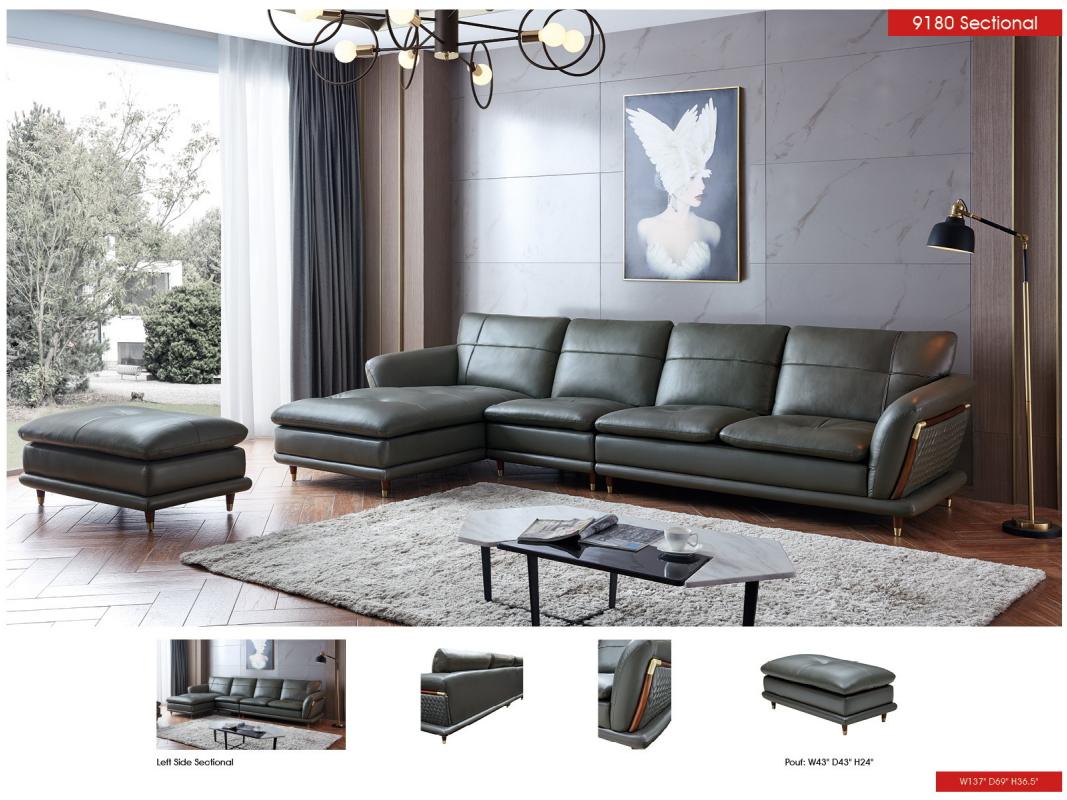 

                    
Buy Dark Grey Top-grain Leather Sectional Sofa Set 2Pcs Contemporary ESF 9180
