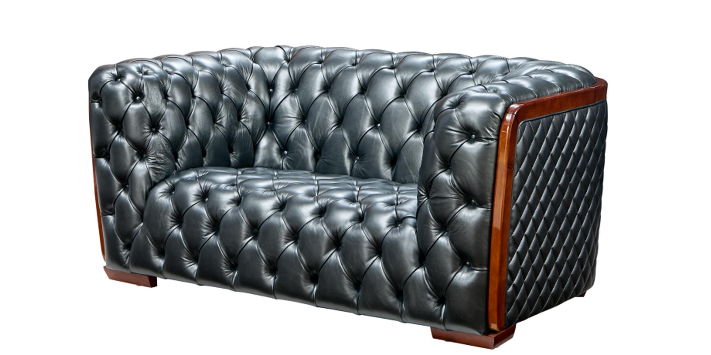

    
415-2PC Dark Grey Top-Grain Leather Tufted Sofa Set 2 Pcs Contemporary ESF 415
