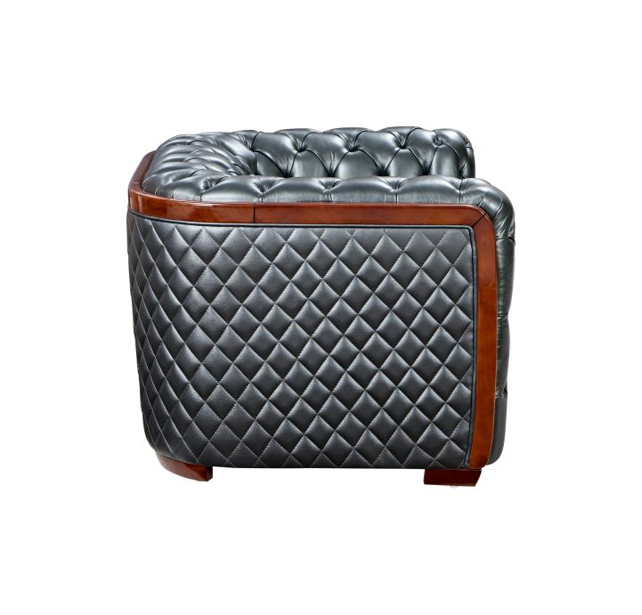

    
 Shop  Dark Grey Top-Grain Leather Tufted Sofa Set 3 Pcs Contemporary ESF 415
