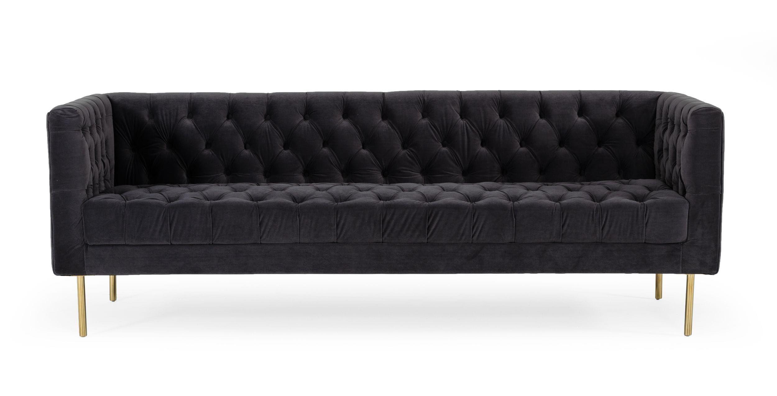 

    
Dark Grey Velvet Button Tufted Sofa Divani Casa Chavez VIG Contemporary Modern

