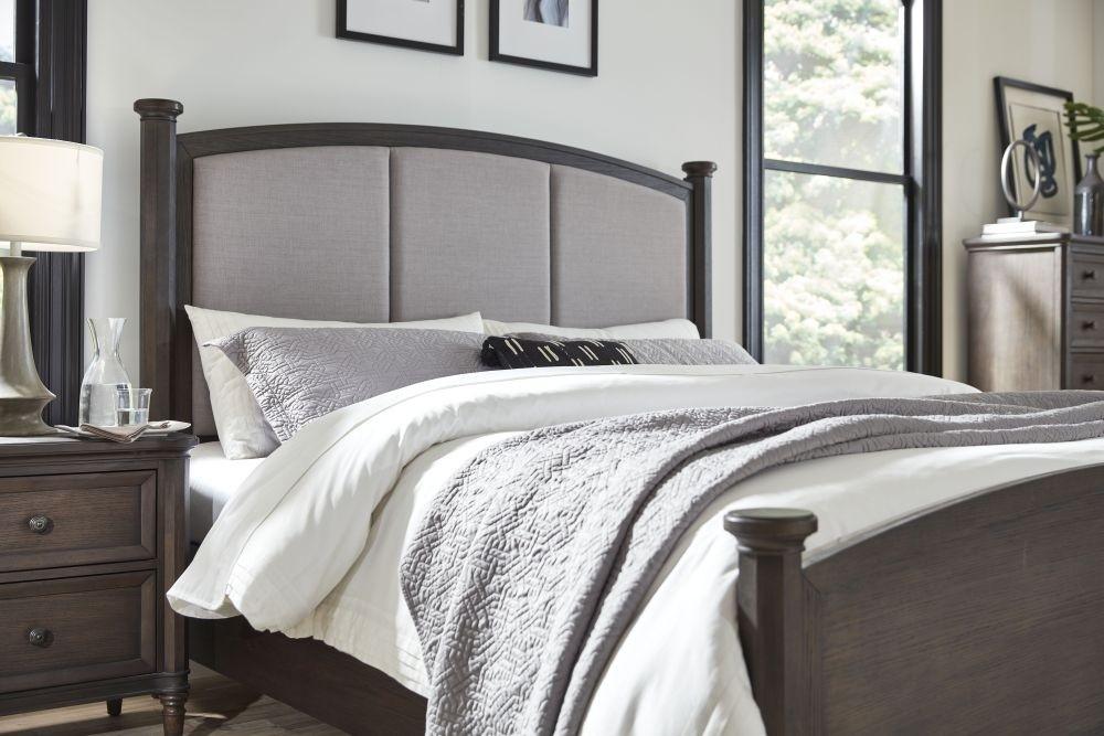 

    
Dark Roast Finish Upholstered King Bed SOPHIE by Modus Furniture

