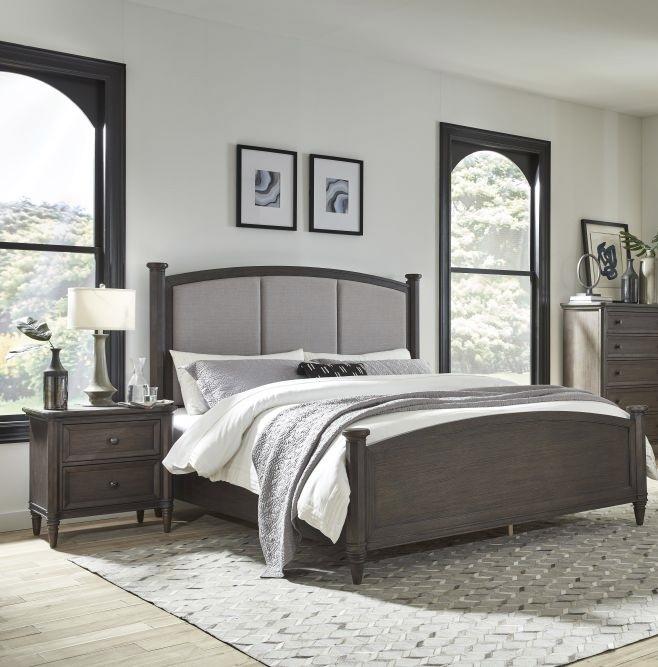 Contemporary Sleigh Bedroom Set SOPHIE GKCPA7-2N-3PC in Gray 