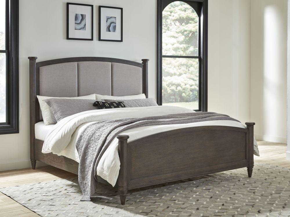 

    
Dark Roast Finish Upholstered King Bedroom Set 5Pcs SOPHIE by Modus Furniture
