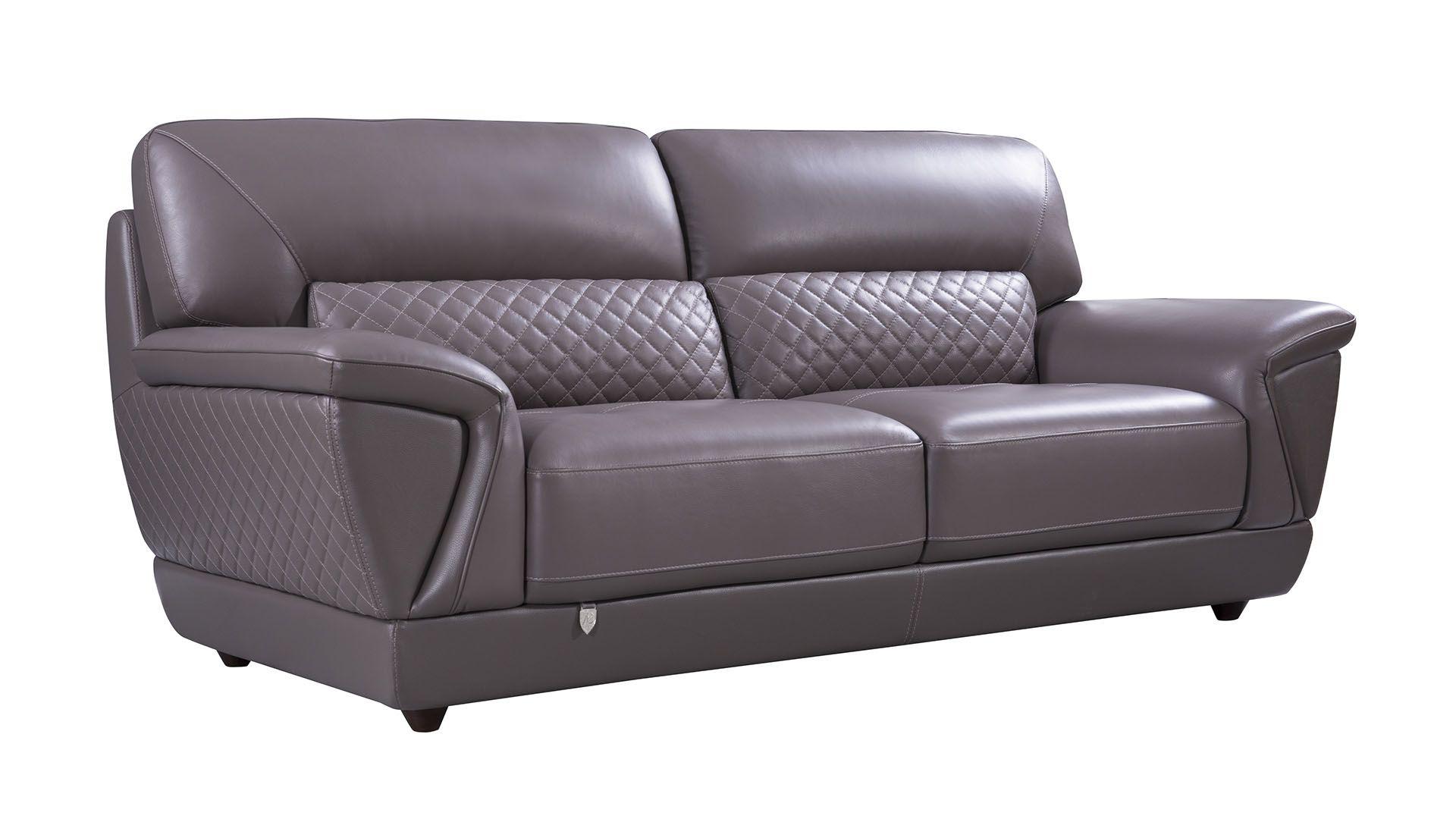Contemporary, Modern Sofa EK099-DT-SF EK099-DT-SF in Dark Tan Italian Leather