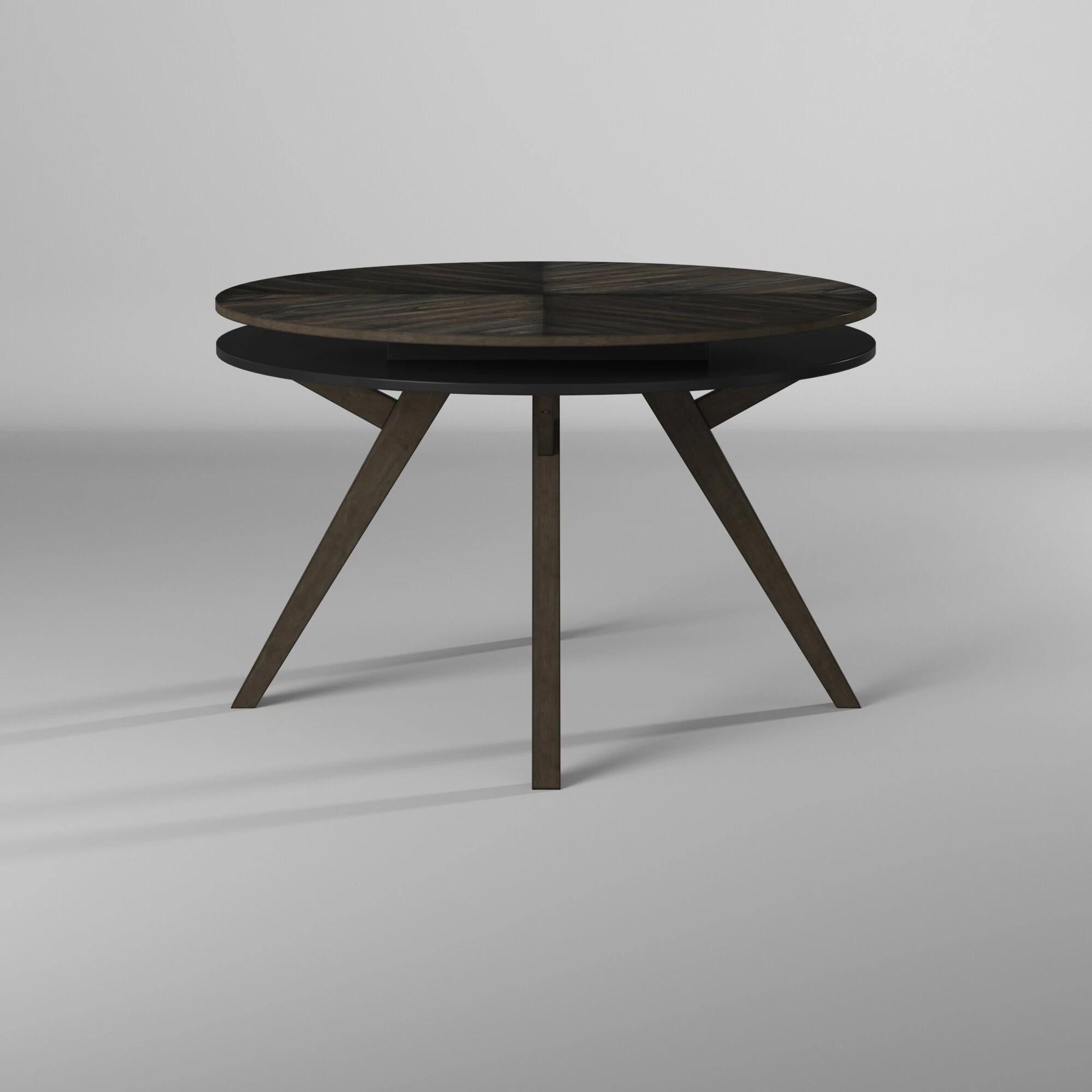 

    
Dark Tobacco Round Dining Table LENNOX ALPINE Mid Century Modern
