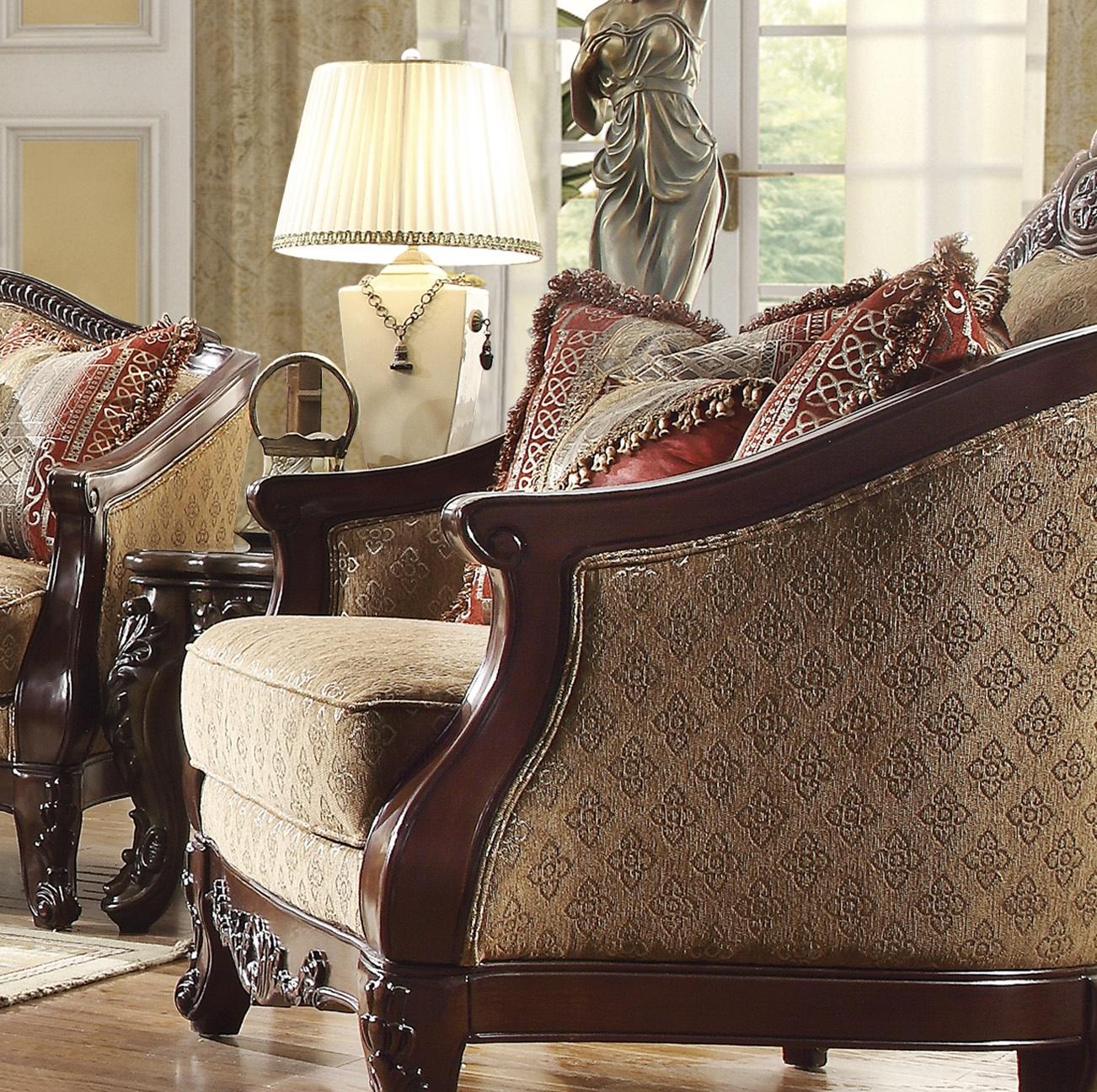 

                    
Homey Design Furniture HD-2655 Sofa Set Dark Walnut/Brown Fabric Purchase 
