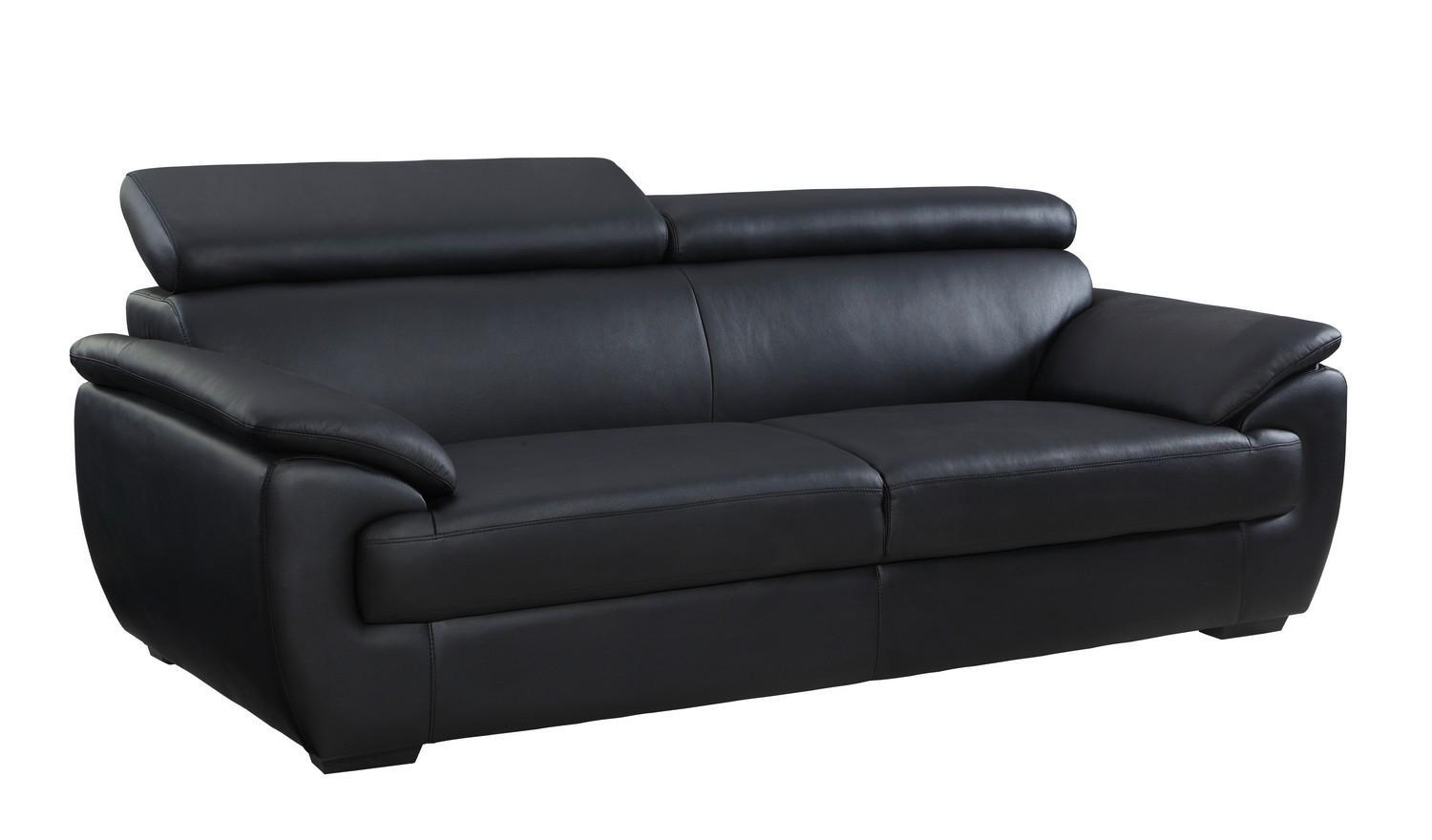 Contemporary Sofa Daye SKU: ORNL4848 in Black Leather Match