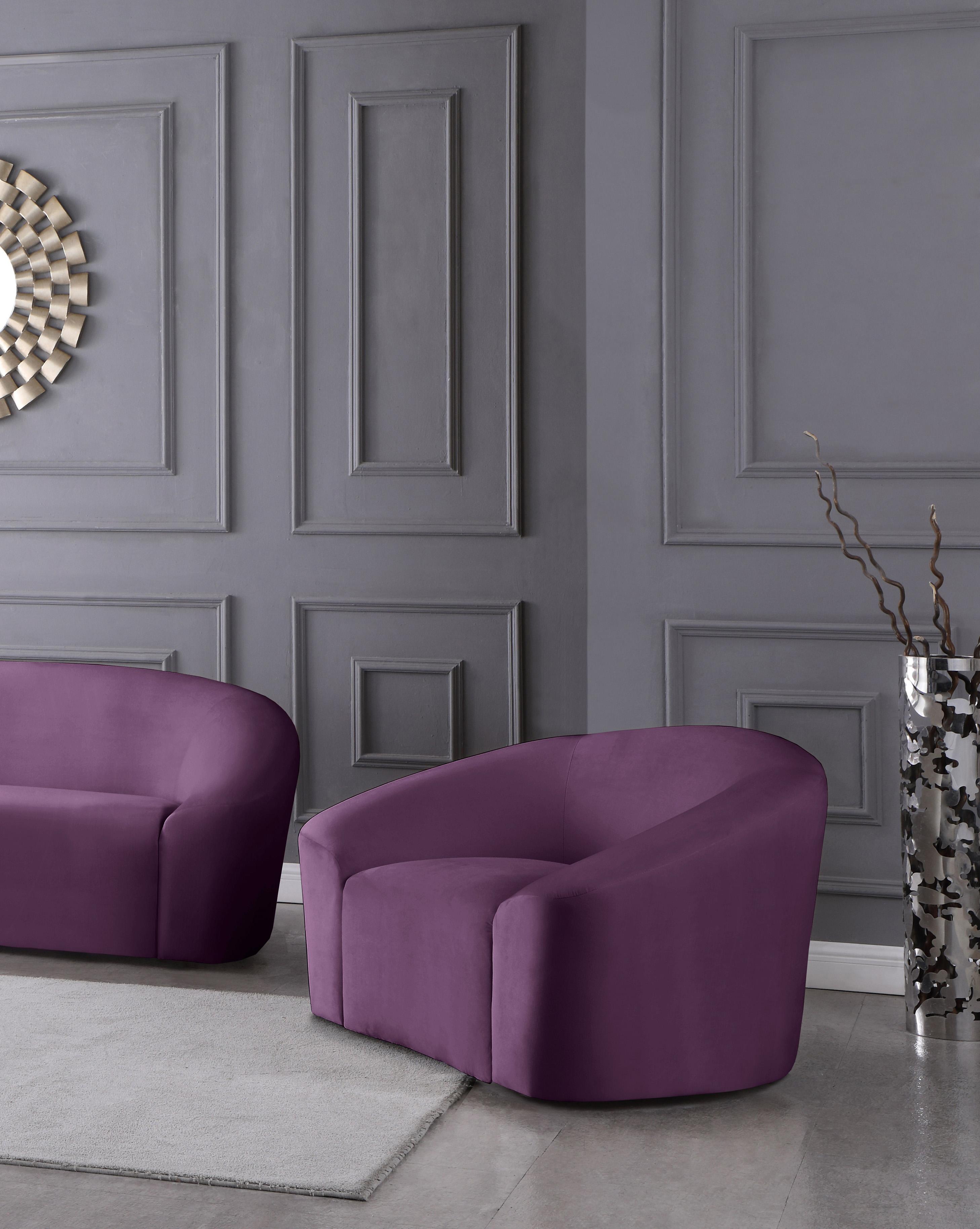 

    
Deep Purple Velvet Chair Set 2Pcs RILEY 610Purple-C Meridian Modern Contemporary
