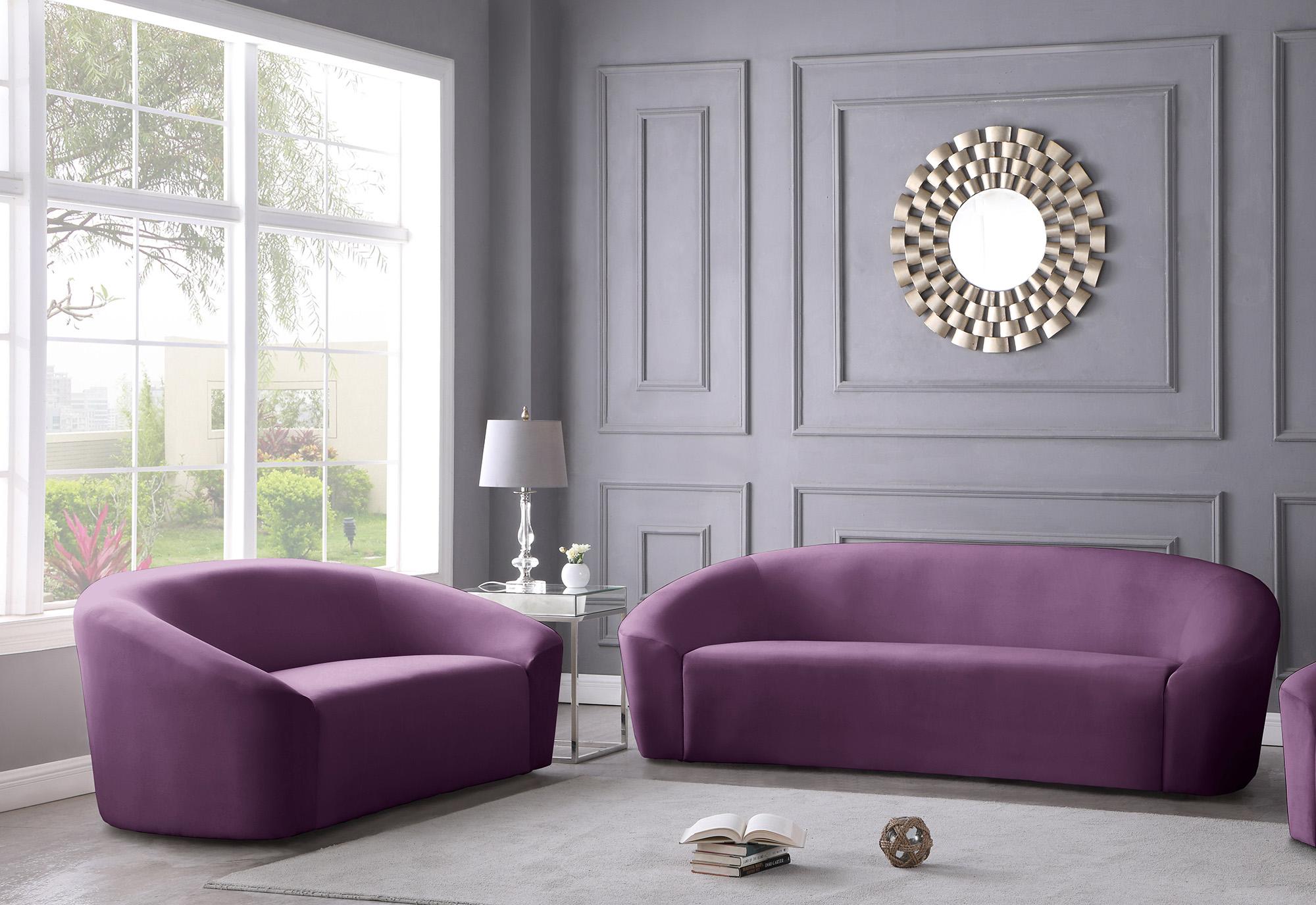 

        
704831408966Deep Purple Velvet Sofa RILEY 610Purple-S Meridian Modern Contemporary
