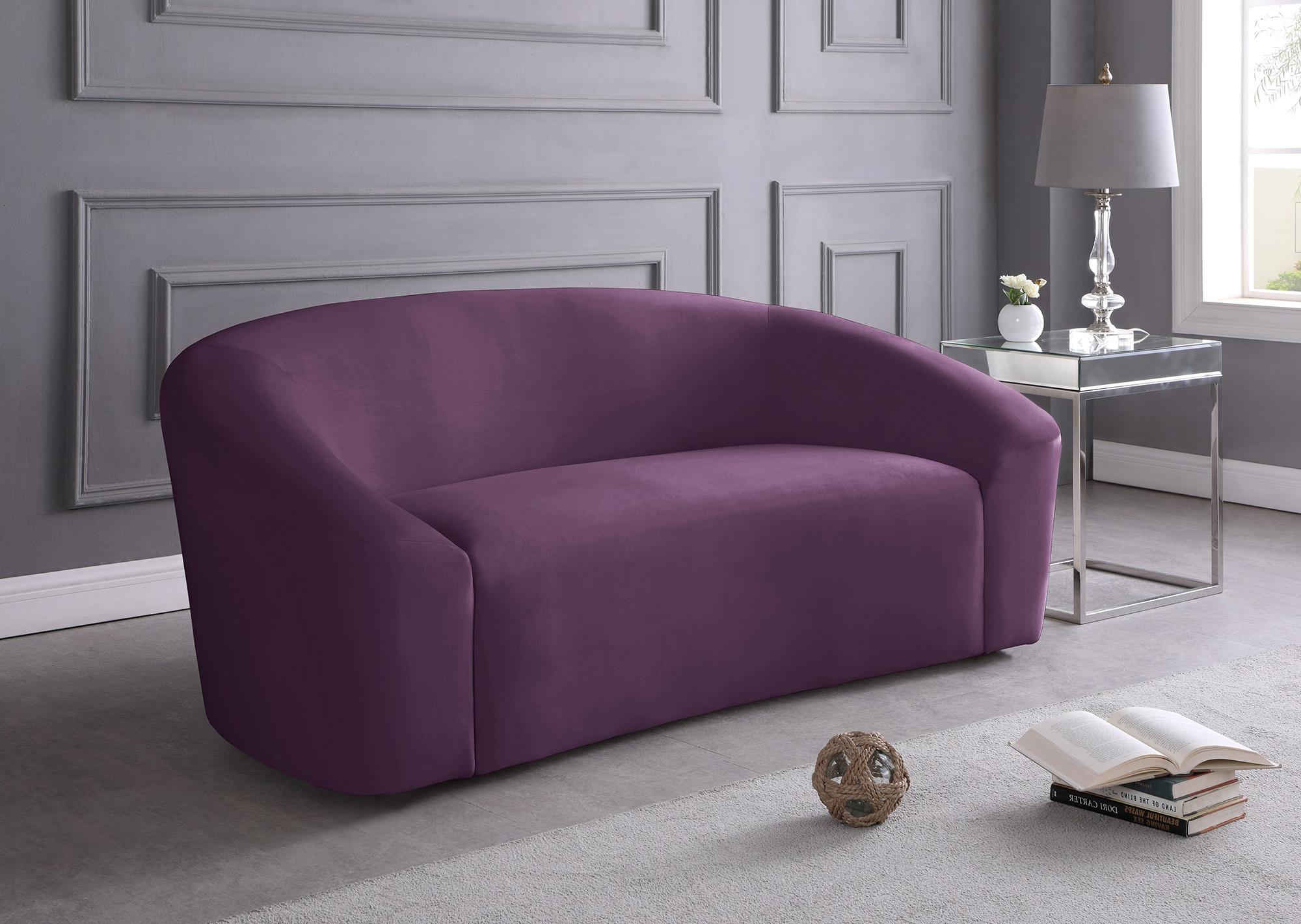 

    
 Order  Deep Purple Velvet Sofa Set 3Pcs RILEY 610Purple-S Meridian Modern Contemporary
