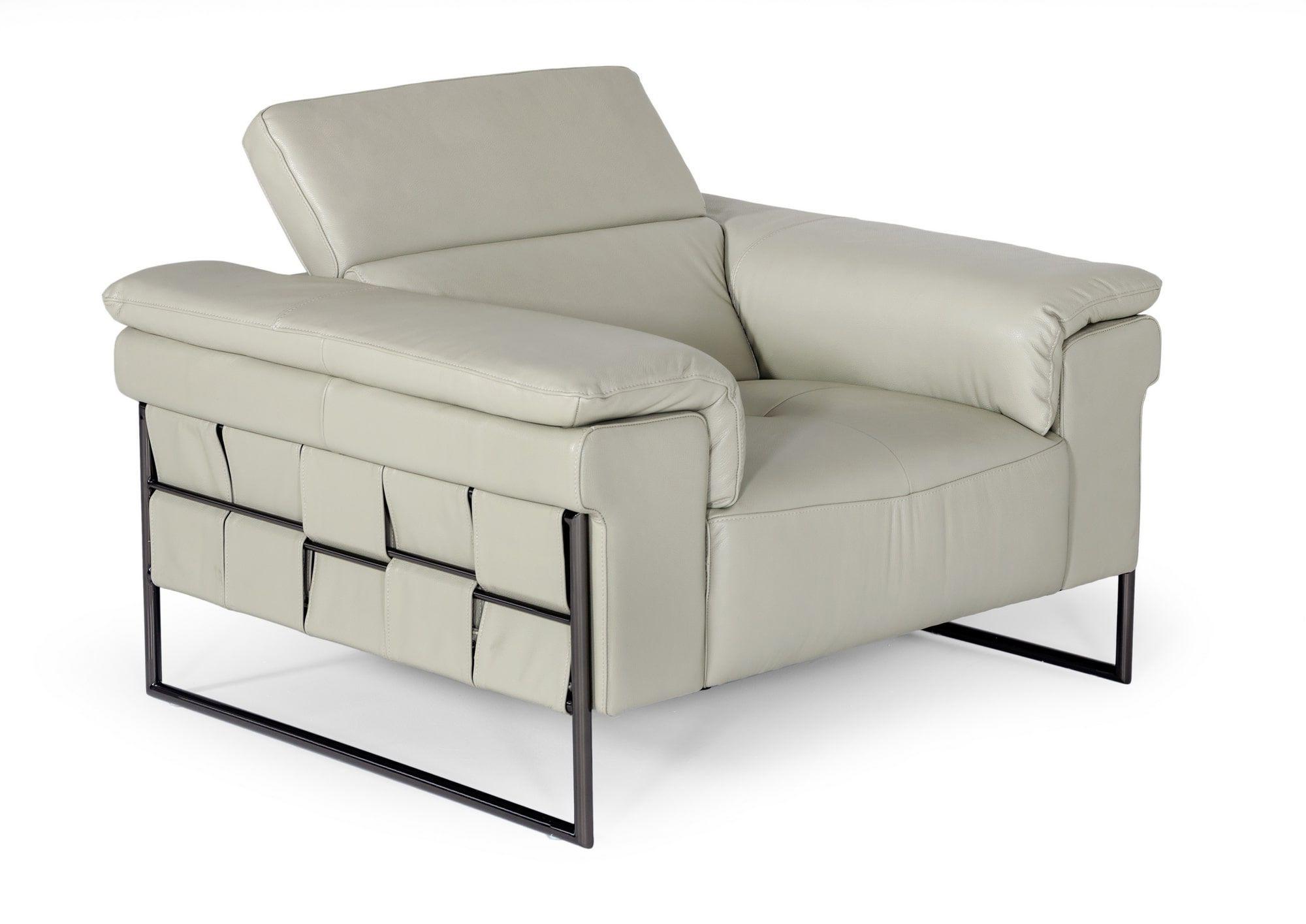 Contemporary, Modern Arm Chair VGEV1858-CH VGEV1858-CH in Light Grey Leather
