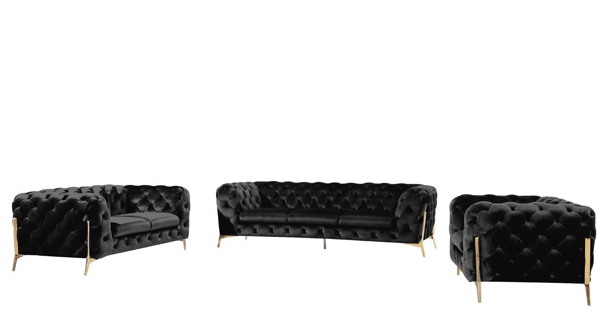 

    
VGCA1346-BLK-CH Deluxe Black Velvet Tufted Arm Chair Set 2P VIG Divani Casa Sheila Contemporary
