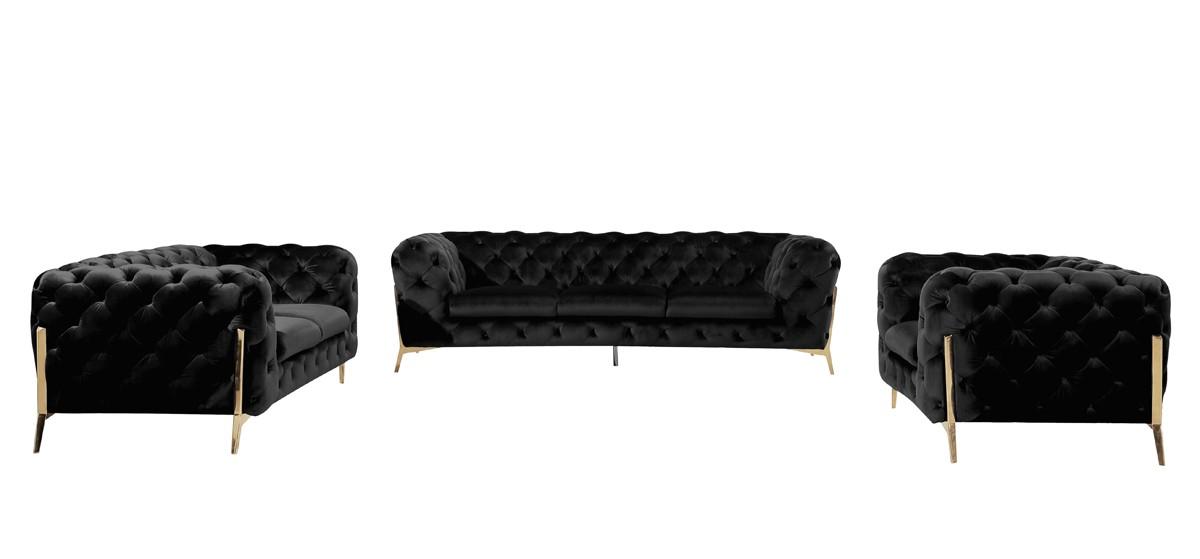 

                    
Buy Deluxe Black Velvet Tufted Arm Chair Set 2P VIG Divani Casa Sheila Contemporary
