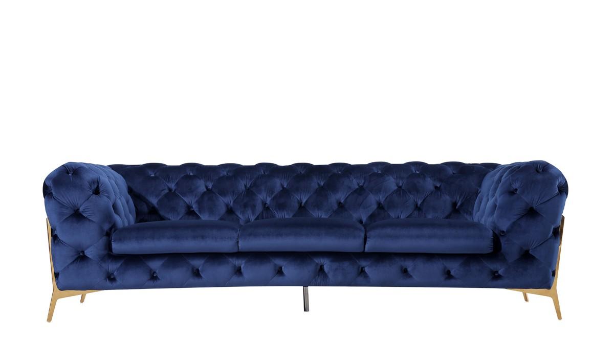 

    
 Order  Deluxe Dark Blue Velvet Tufted Sofa Set 3 Contemporary VIG Divani Casa Sheila
