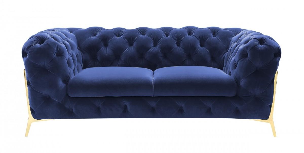 

    
VGCA1346-BLU Deluxe Dark Blue Velvet Tufted Sofa Set 3 Contemporary VIG Divani Casa Sheila
