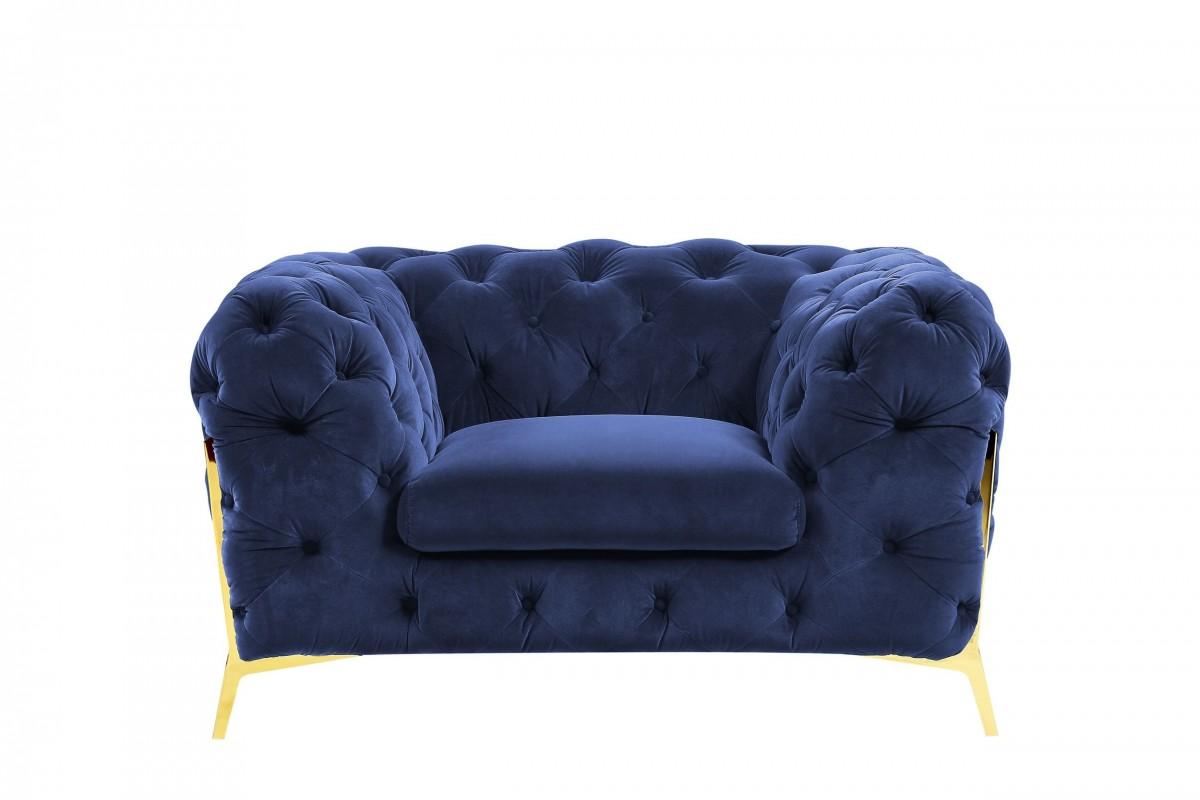 

    
 Photo  Deluxe Dark Blue Velvet Tufted Sofa Set 3 Contemporary VIG Divani Casa Sheila
