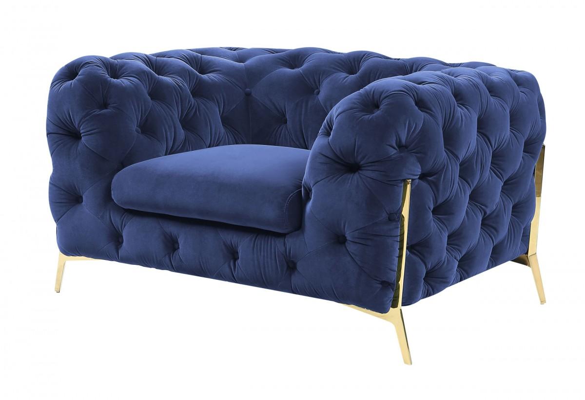 

                    
Buy Deluxe Dark Blue Velvet Tufted Sofa Set 3 Contemporary VIG Divani Casa Sheila
