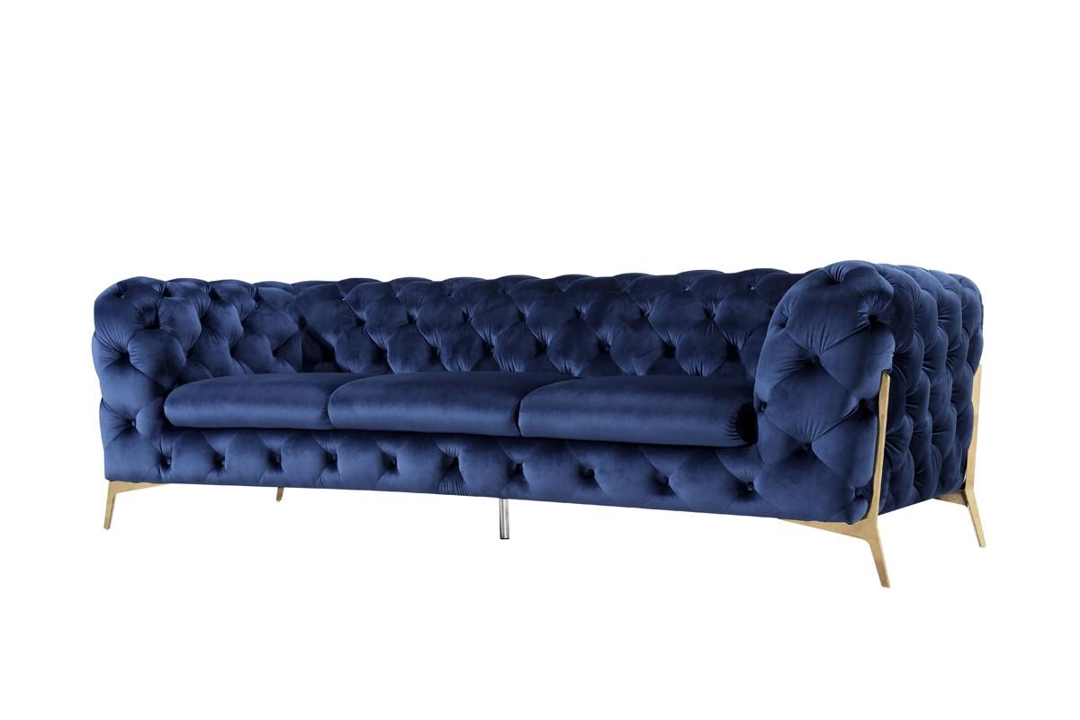

    
Deluxe Dark Blue Velvet Tufted Sofa VIG Divani Casa Sheila Contemporary Modern
