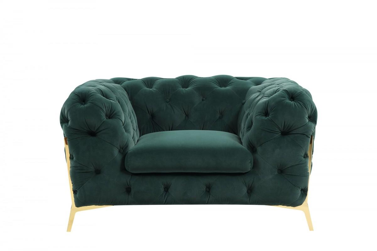 

    
 Order  Deluxe Emerald Velvet Tufted Sofa Set 3 VIG Divani Casa Sheila Contemporary
