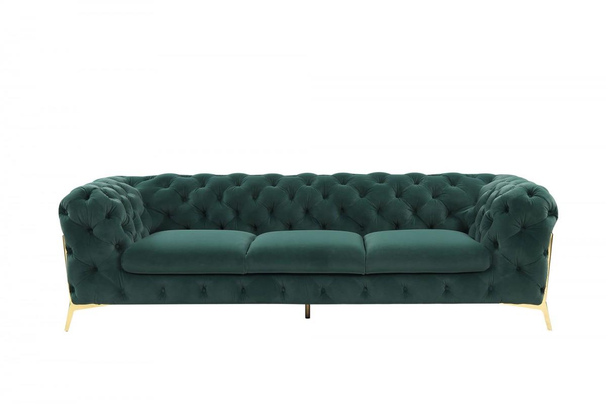 

    
Deluxe Emerald Velvet Tufted Sofa VIG Divani Casa Sheila Contemporary Modern
