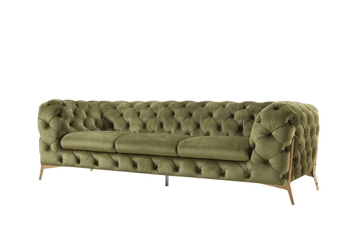 

    
Deluxe Green Velvet Tufted Sofa VIG Divani Casa Sheila Contemporary Modern
