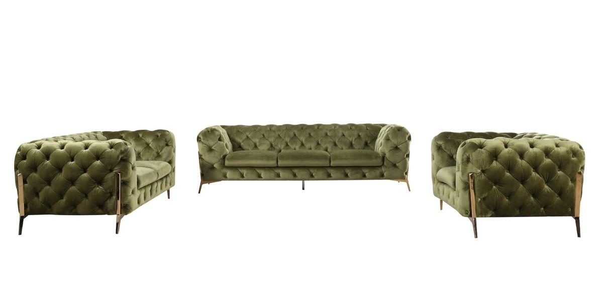 

    
 Order  Deluxe Green Velvet Tufted Sofa VIG Divani Casa Sheila Contemporary Modern
