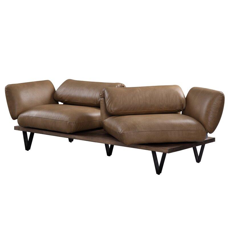 

    
Deluxe Nutmeg Top Grain Leather Sofa Narech 55065 ACME Contemporary Industrial
