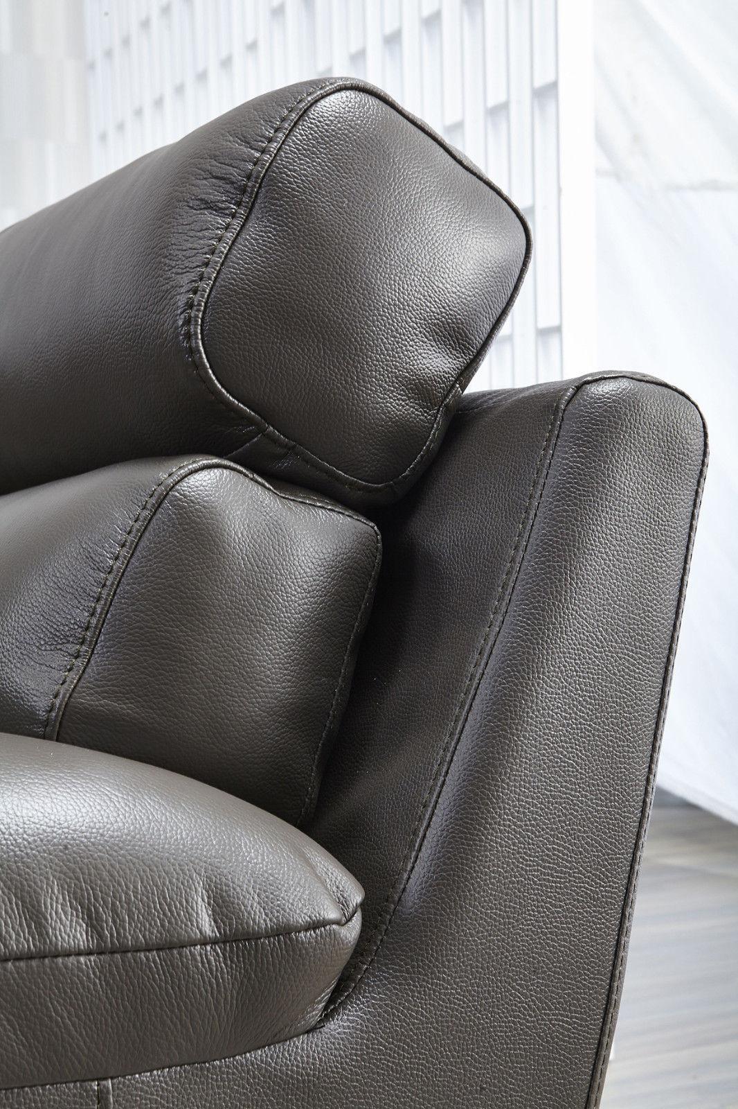 

    
Top-Grain Leather Dark Gray Deziree Chair Contemporary Modern
