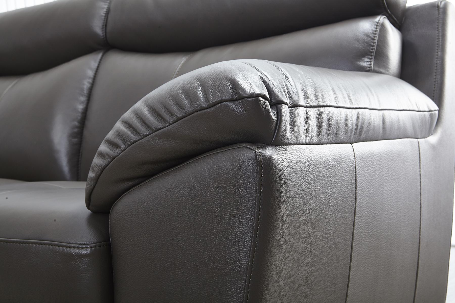 

    
Deziree Sofa Loveseat Chair Top-Grain Leather Dark Gray Deziree Sofa Set 3 Pcs Contemporary Modern
