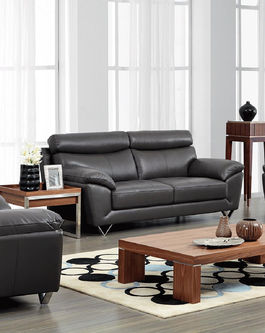 

    
Top-Grain Leather Dark Gray Deziree Sofa Contemporary Modern
