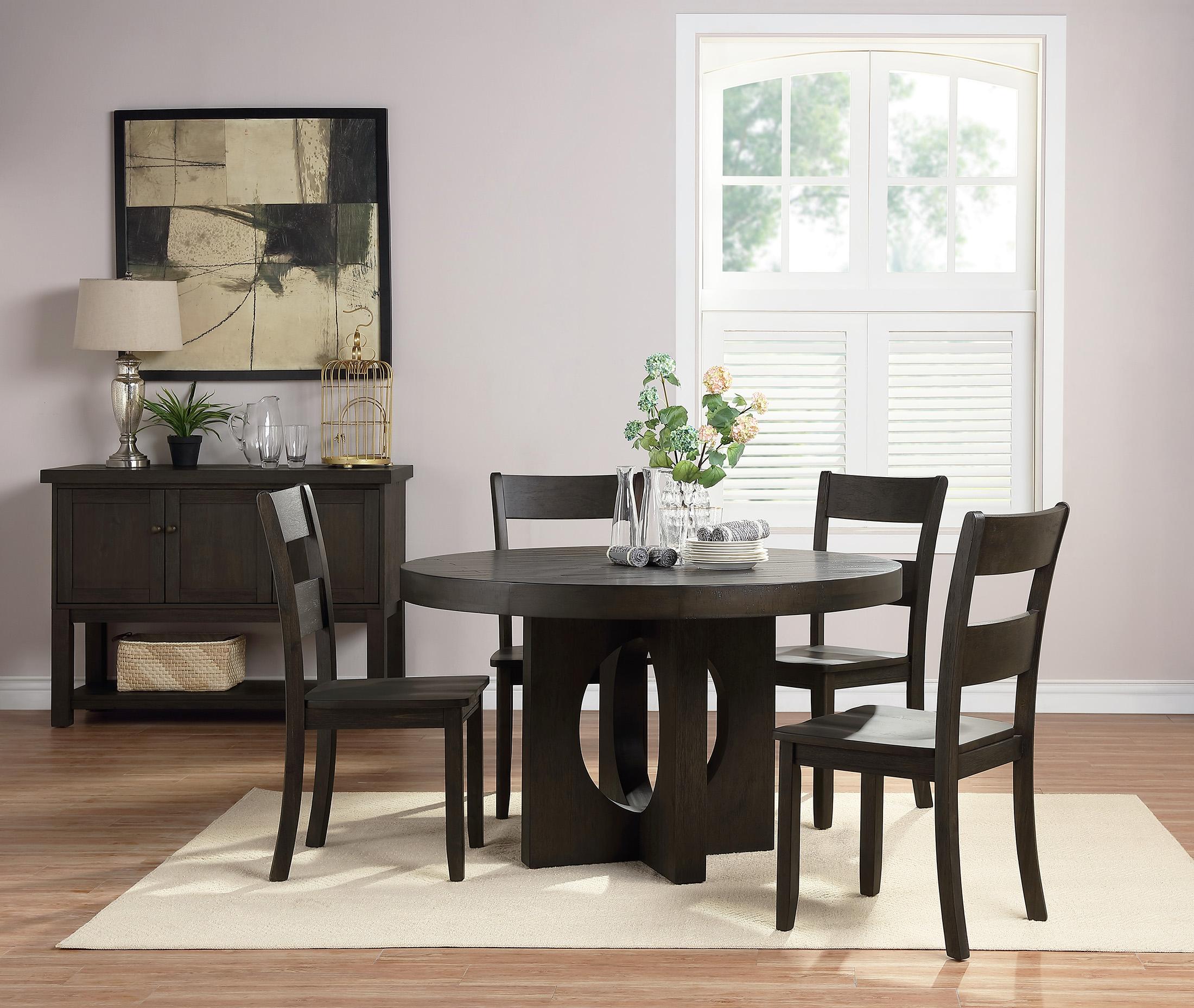 Transitional Dining Table Set Haddie 72215-Set-6 in Walnut 