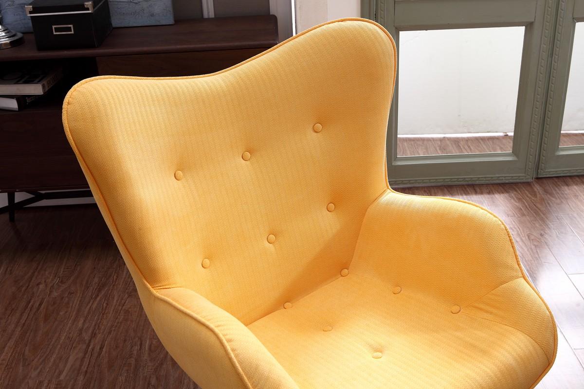 

    
VIG Divani Casa Castaic Modern Yellow Fabric Accent Chair & Ottoman
