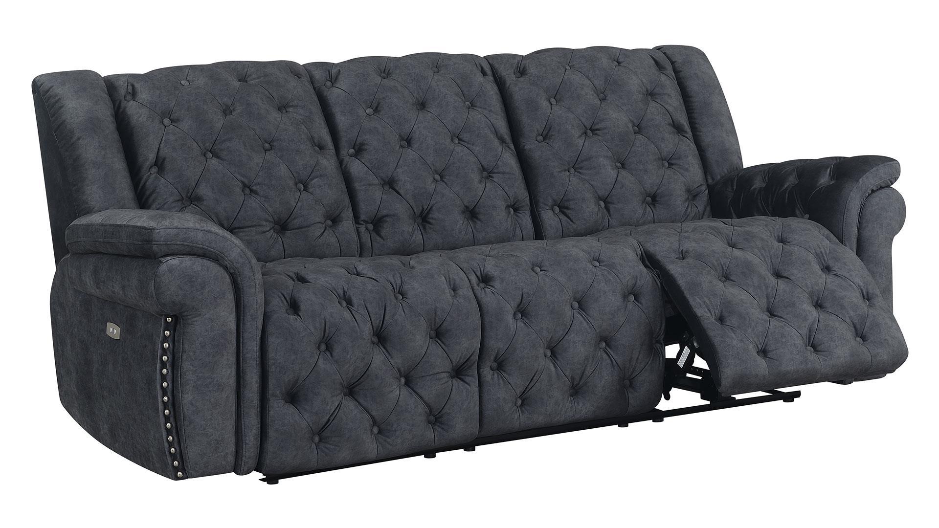 

    
Domino Granite Polyester Blend Fabric Power Reclining Sofa EVELYN Global USA
