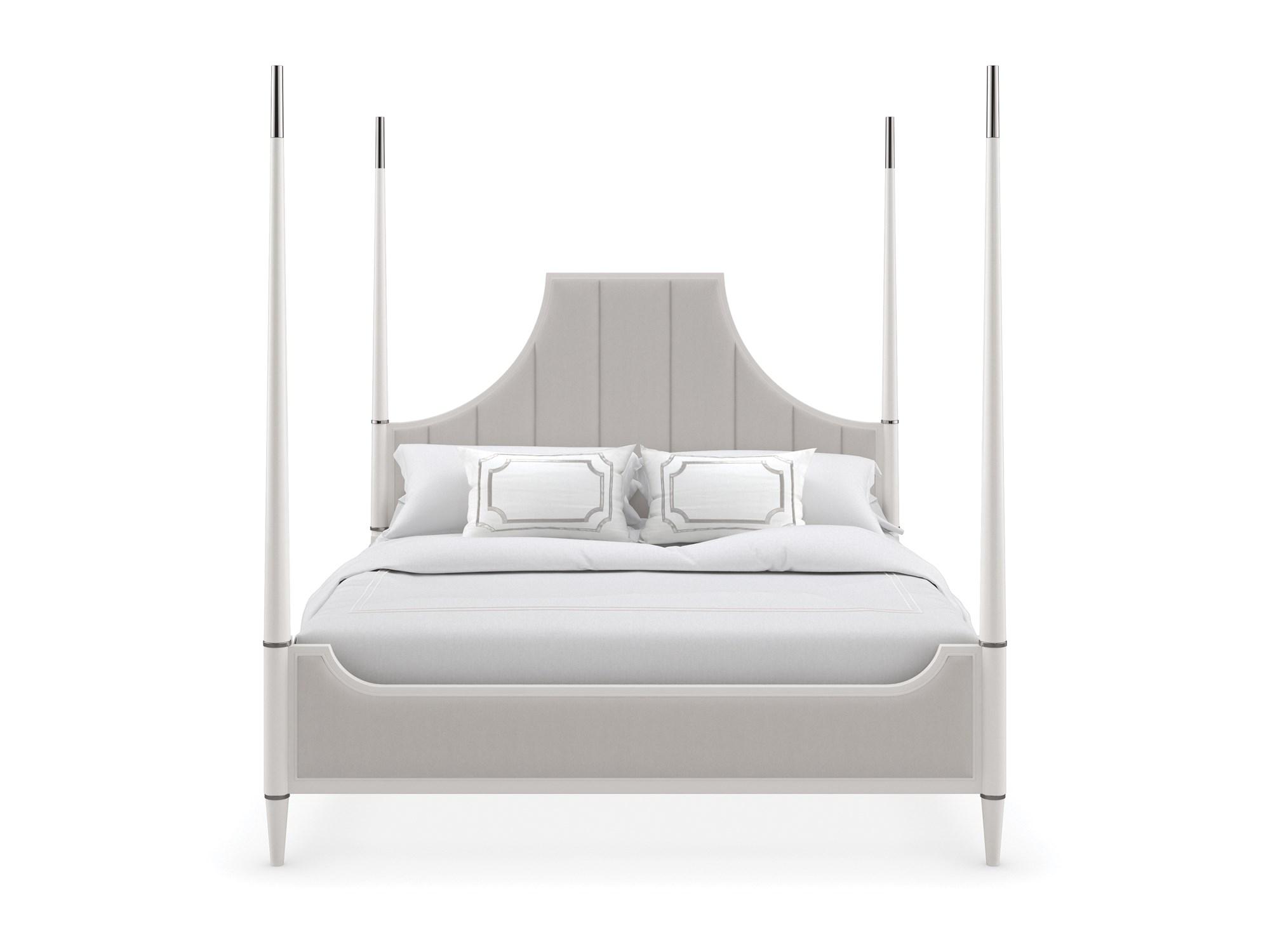 

    
Dove Gray Performance Velvet CAL King Poster Bed TO POST OR NOT TO POST-KING by Caracole
