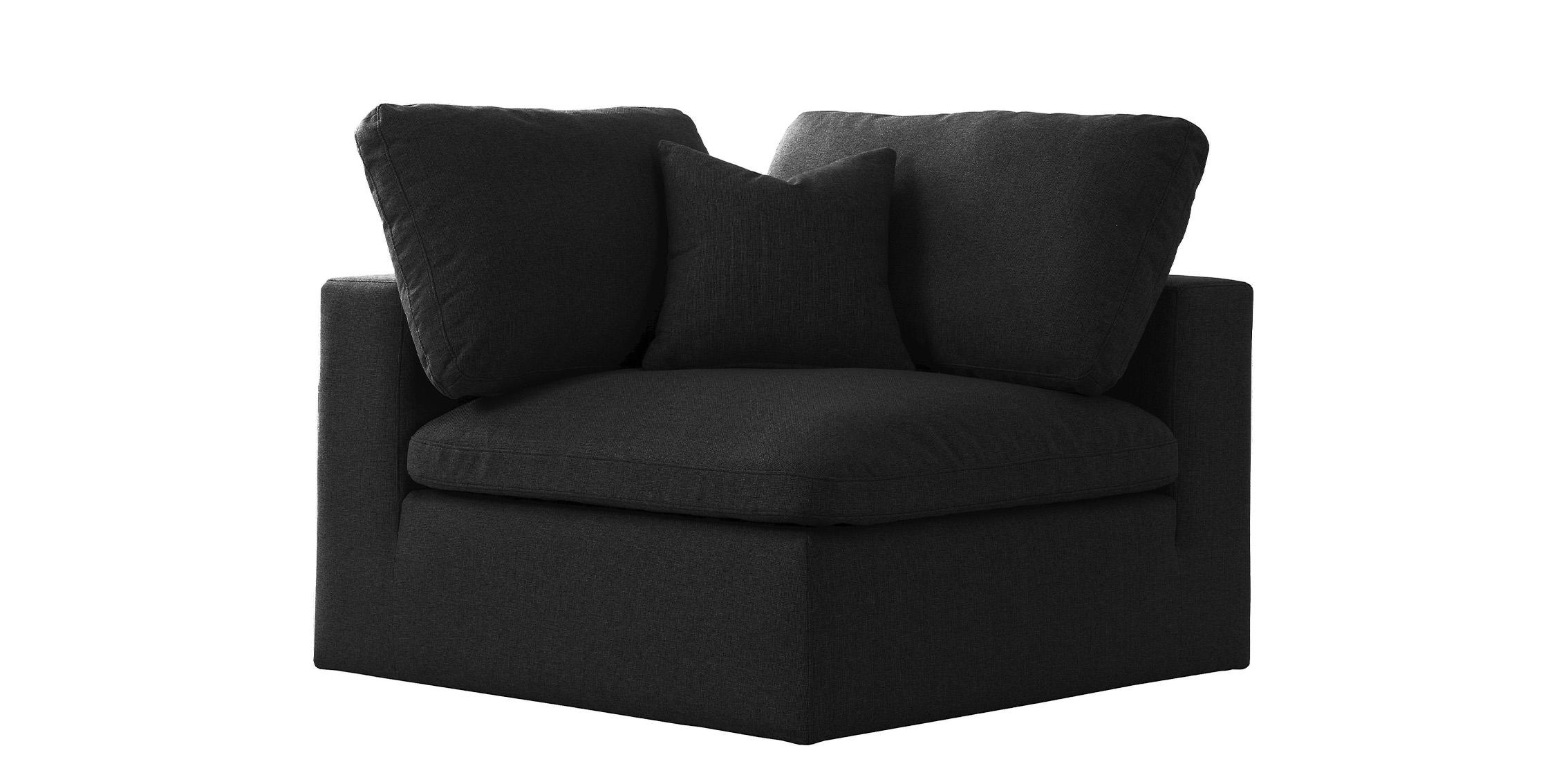 

    
Serene Black Linen Textured Fabric Deluxe Comfort Corner Chair
