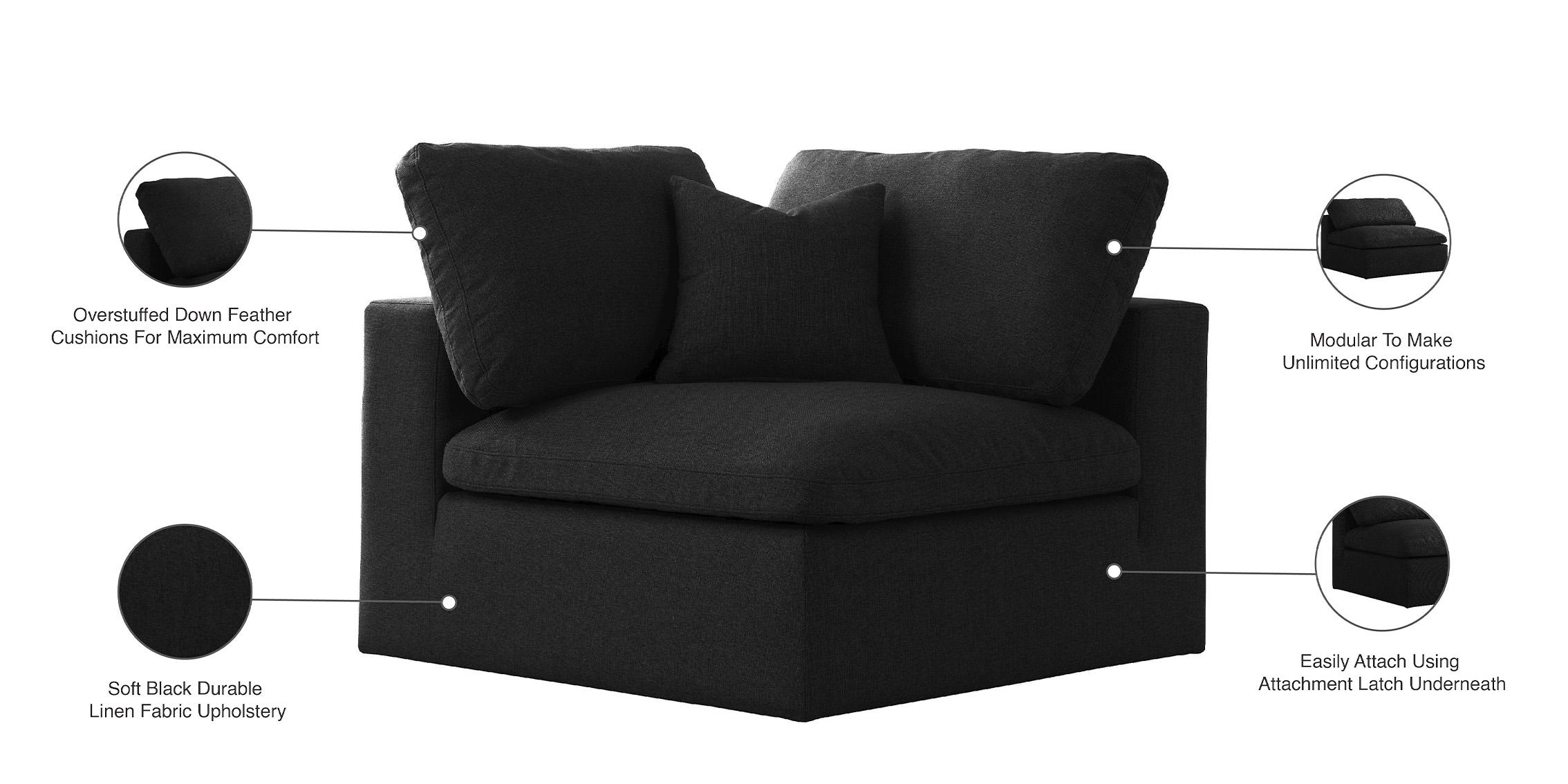 

        
Meridian Furniture SERENE 601Black-Corner Corner chair Black Linen 094308256887

