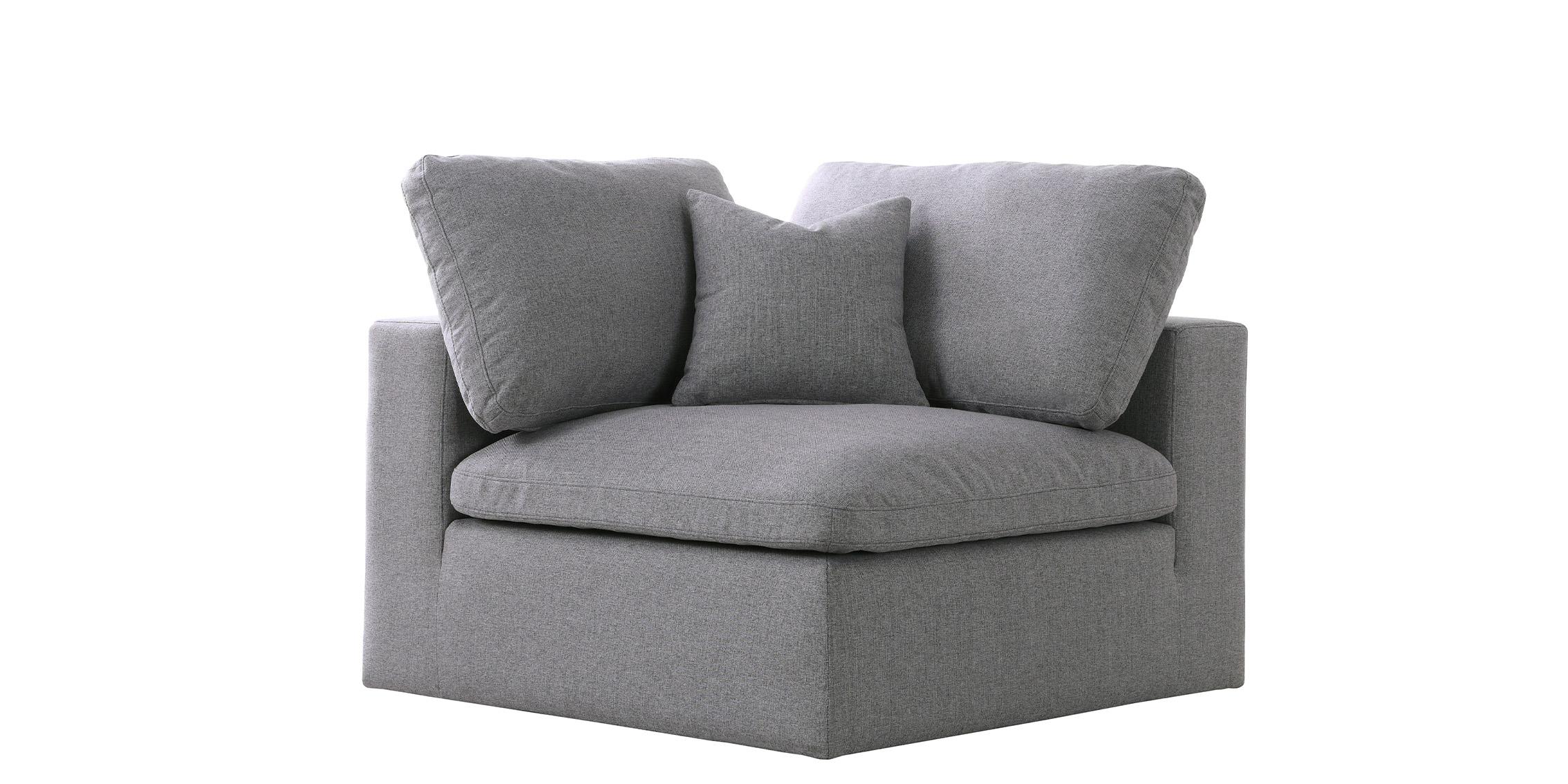 

    
Serene Grey Linen Textured Fabric Deluxe Comfort Corner Chair Meridian
